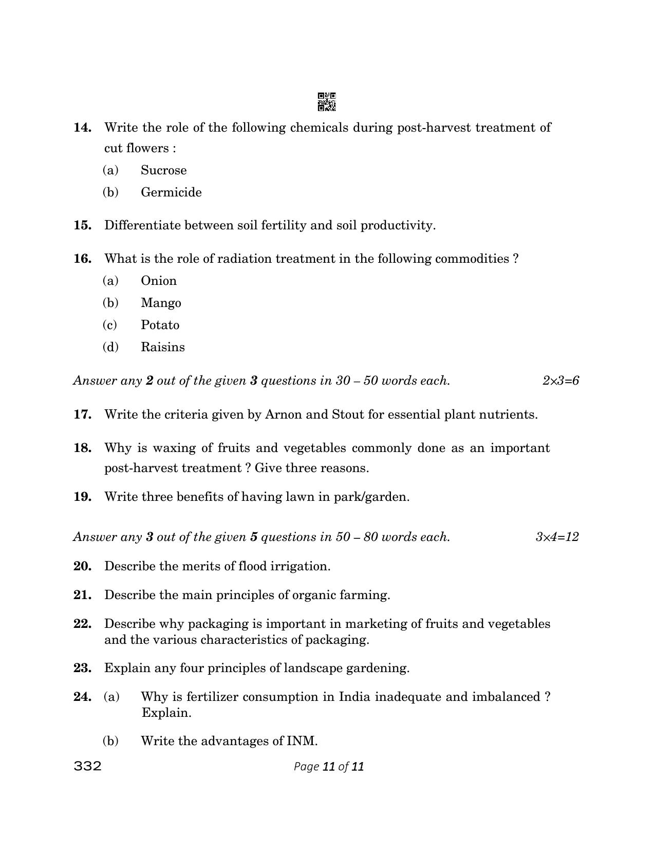 CBSE Class 12 Agriculture 2023 Question Paper - Page 11