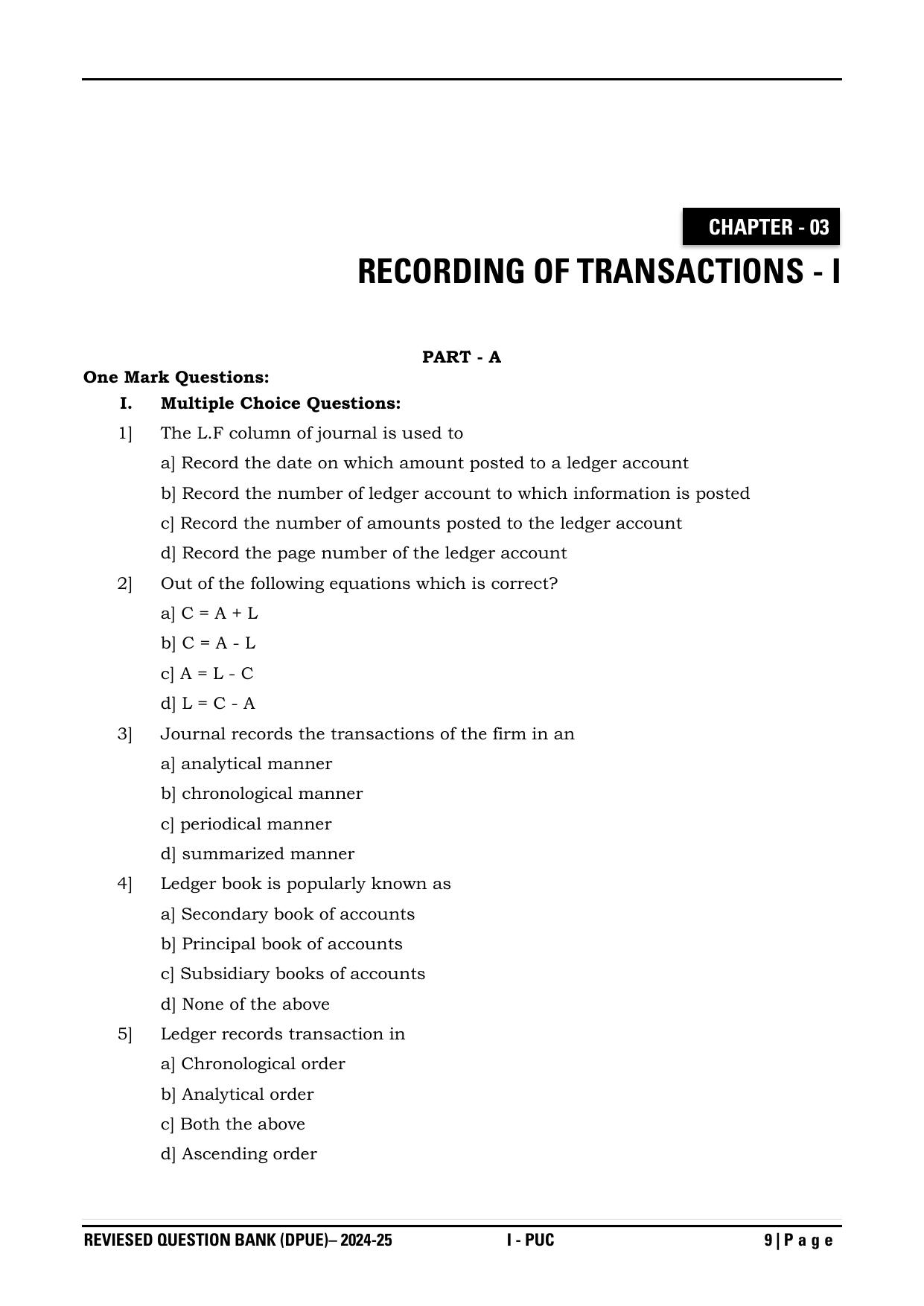Karnataka 1st PUC Question Bank 2025 - Accountancy - Page 12