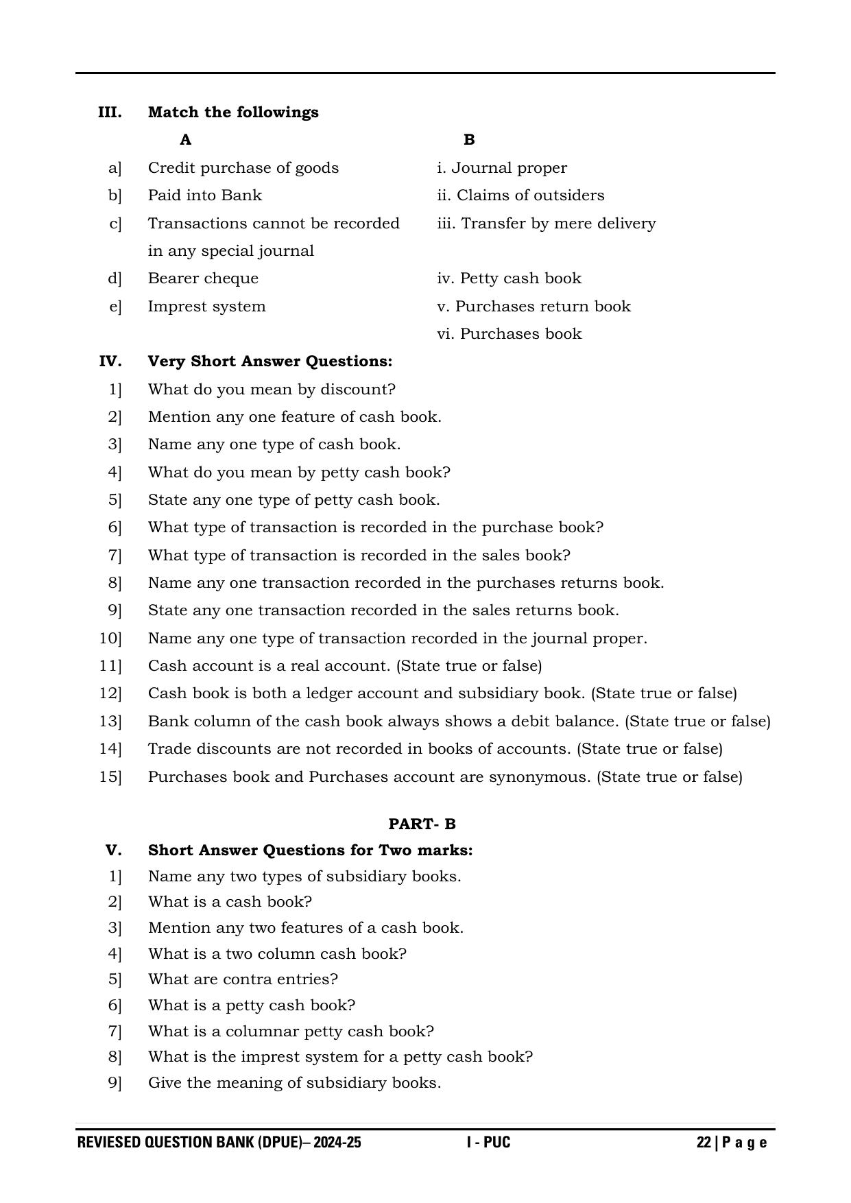 Karnataka 1st PUC Question Bank 2025 - Accountancy - Page 25