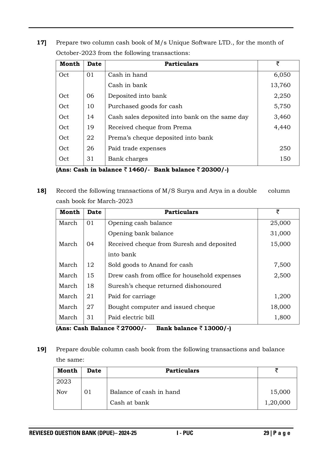 Karnataka 1st PUC Question Bank 2025 - Accountancy - Page 32