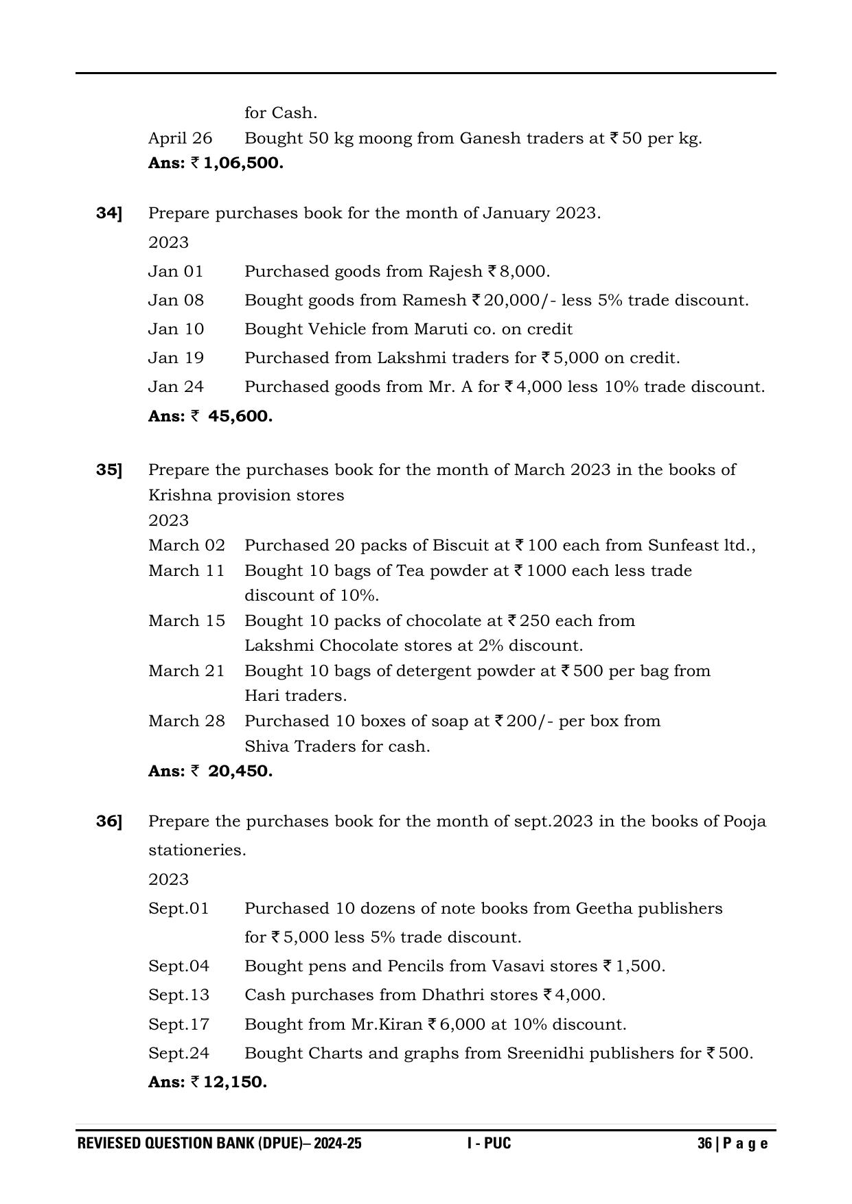 Karnataka 1st PUC Question Bank 2025 - Accountancy - Page 39