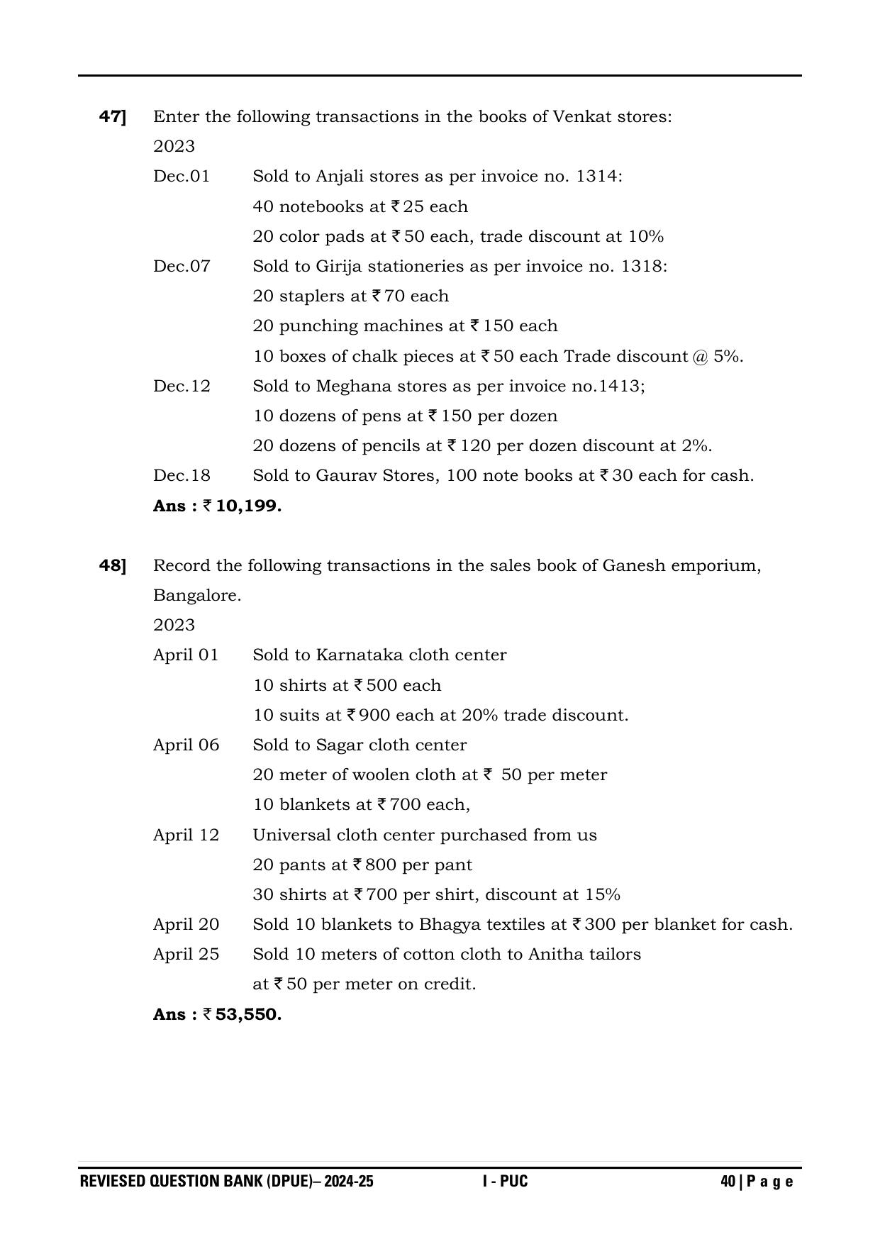 Karnataka 1st PUC Question Bank 2025 - Accountancy - Page 43