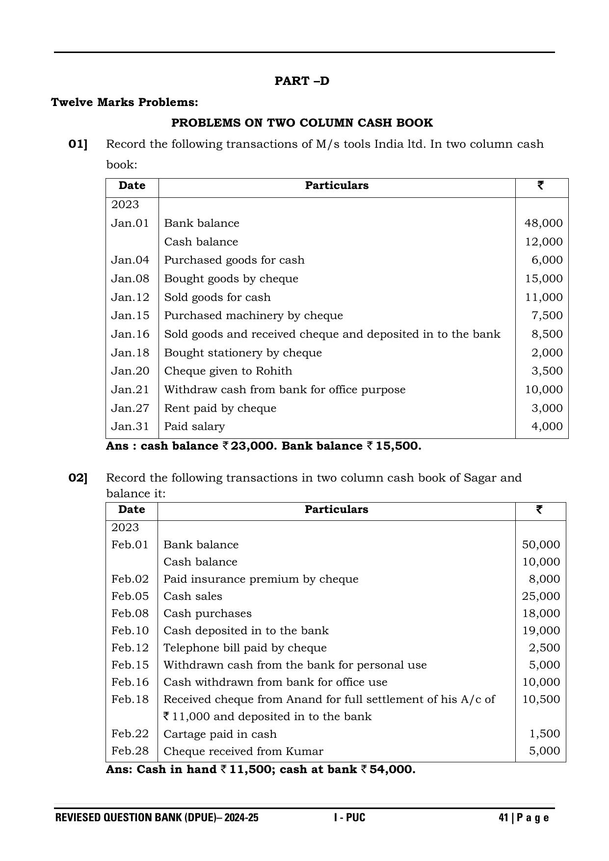 Karnataka 1st PUC Question Bank 2025 - Accountancy - Page 44