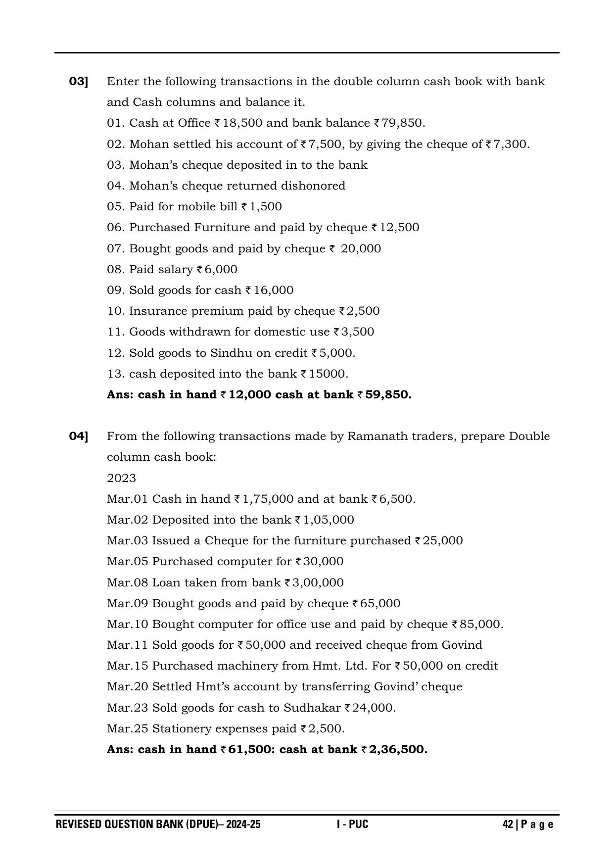 Karnataka 1st PUC Question Bank 2025 - Accountancy - Page 45