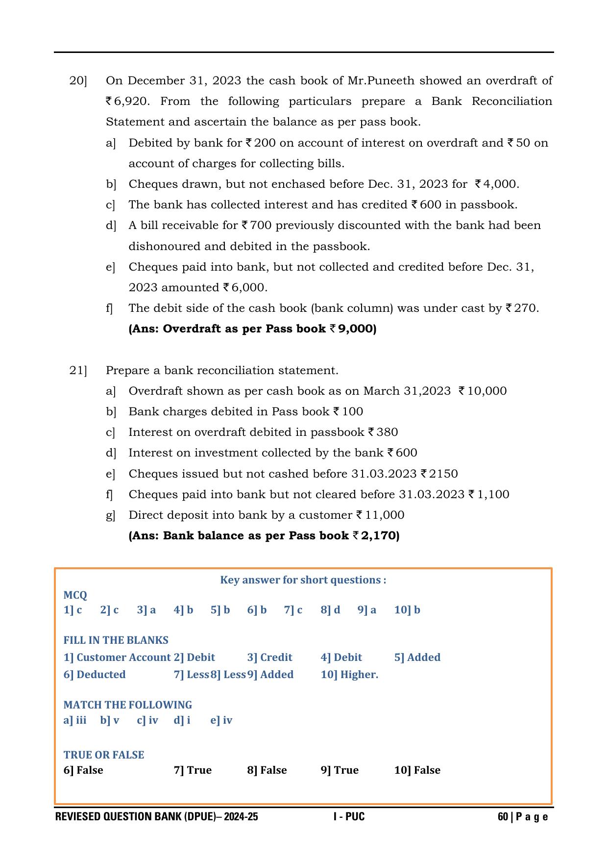 Karnataka 1st PUC Question Bank 2025 - Accountancy - Page 63