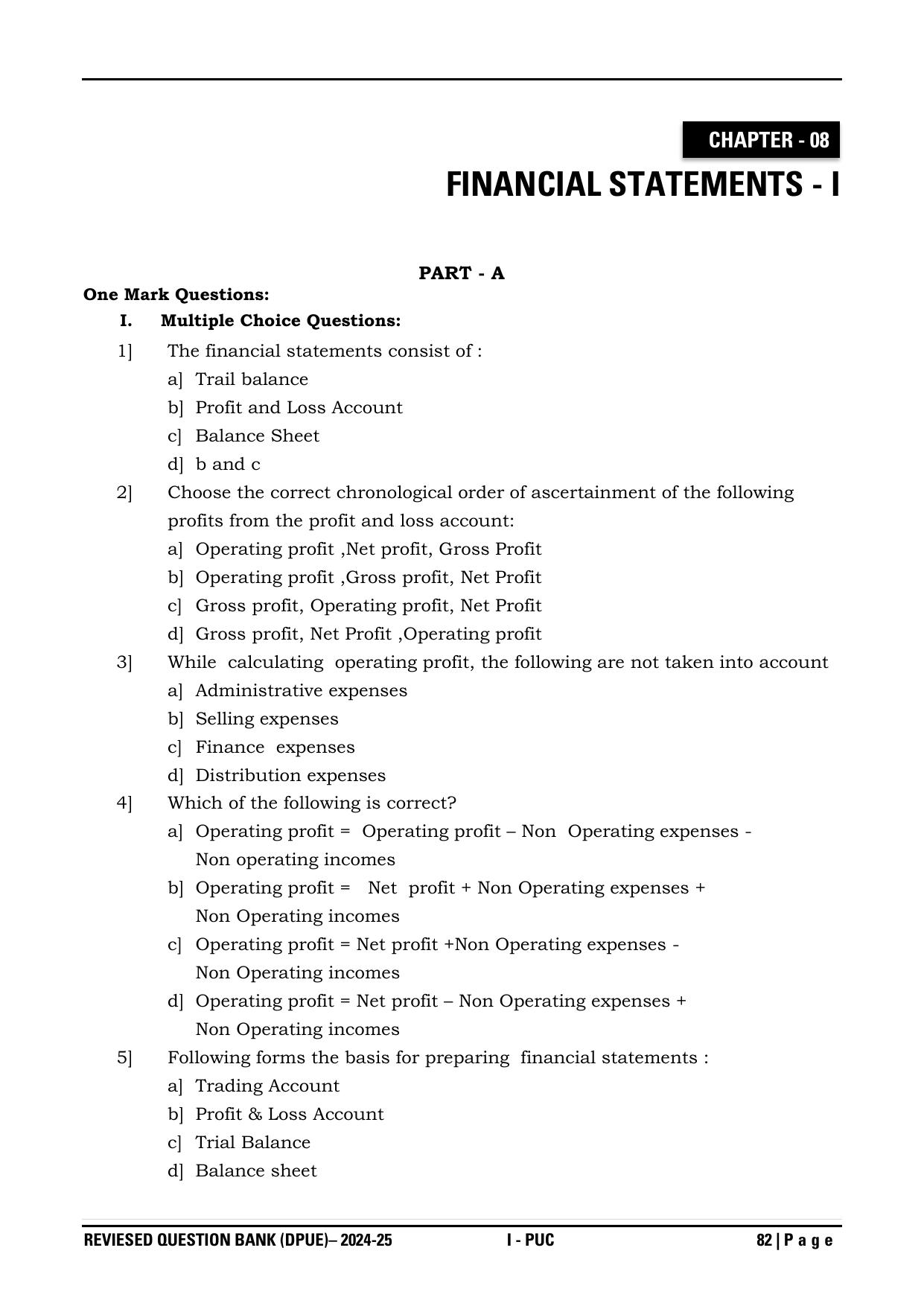 Karnataka 1st PUC Question Bank 2025 - Accountancy - Page 85