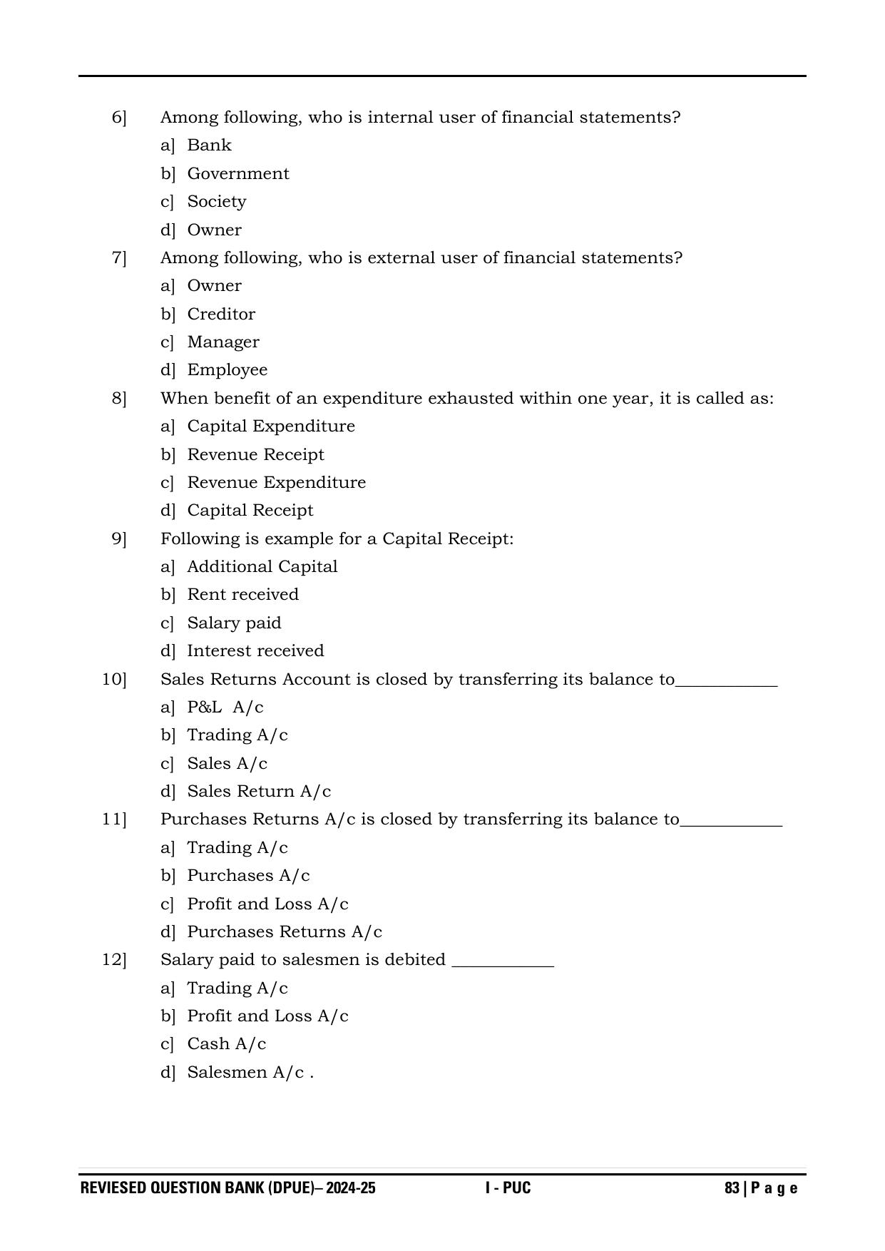 Karnataka 1st PUC Question Bank 2025 - Accountancy - Page 86