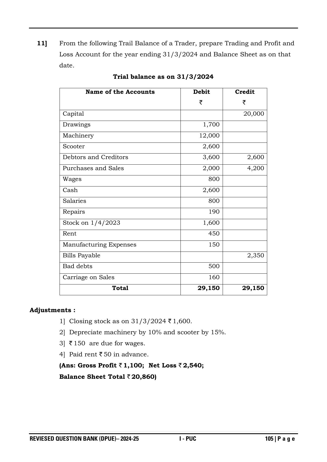 Karnataka 1st PUC Question Bank 2025 - Accountancy - Page 108