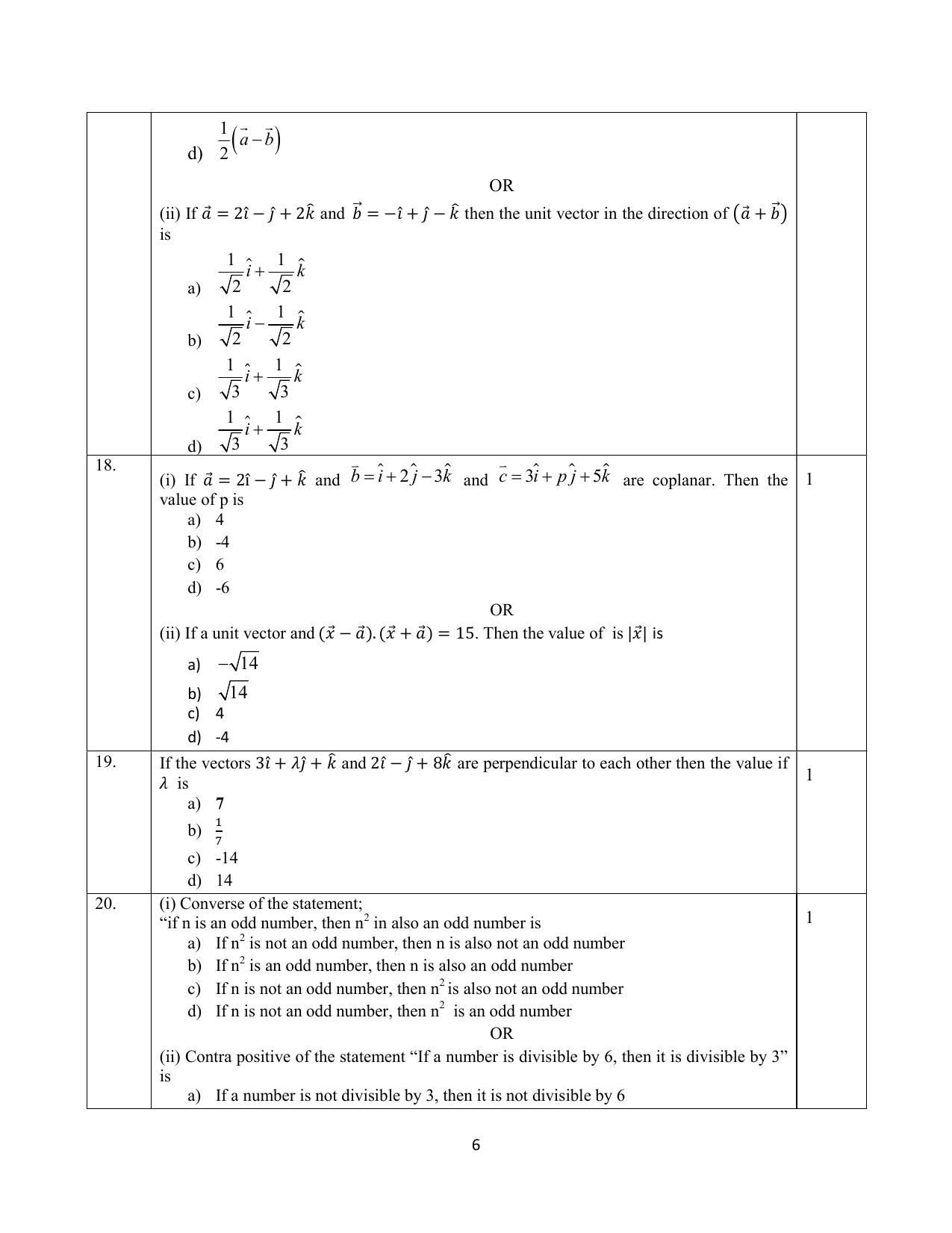 NIOS Class 12 Mathematics Sample Paper - Page 6