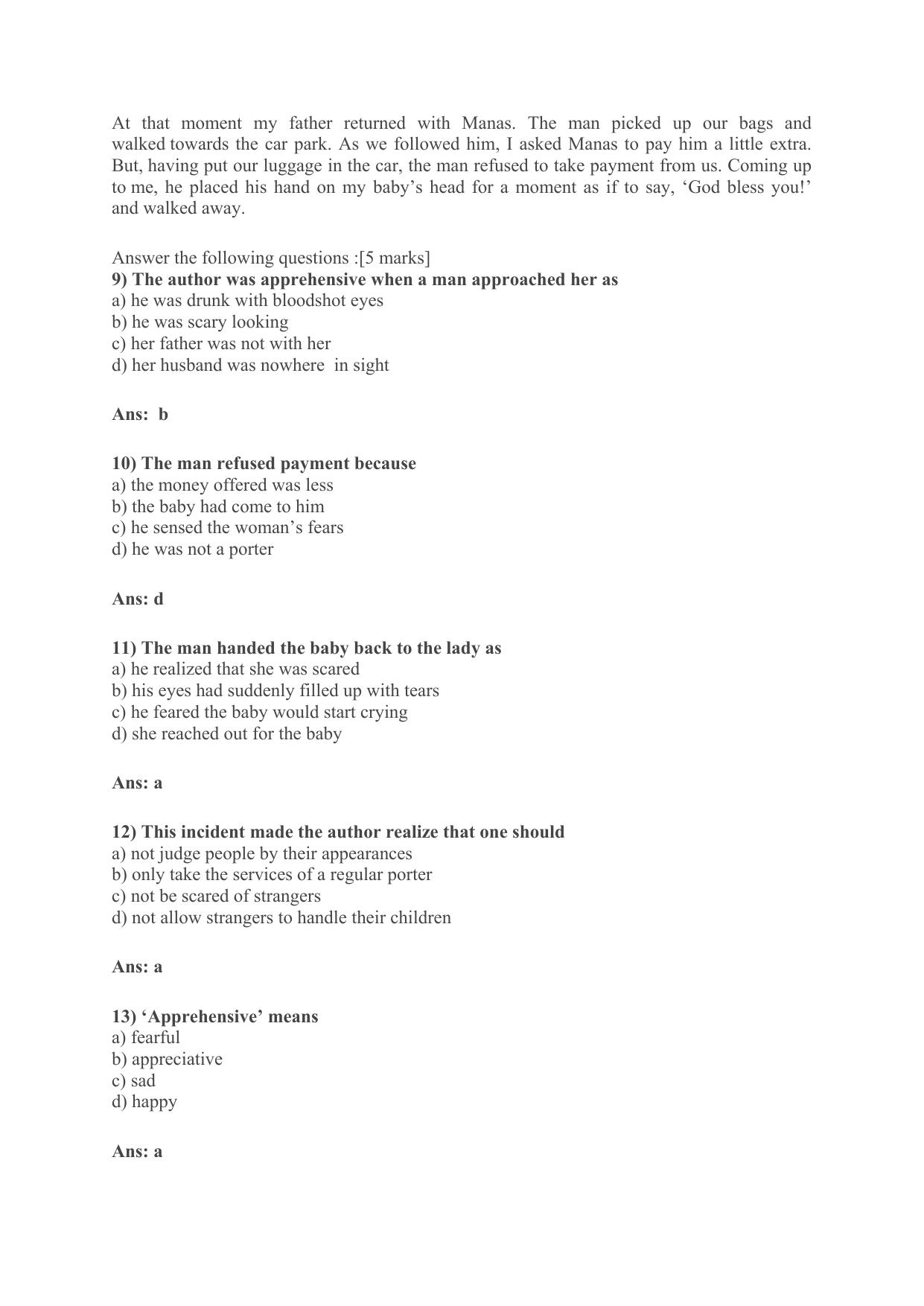CBSE Worksheets for Class 9 English Passage Assignment 2 - Page 3