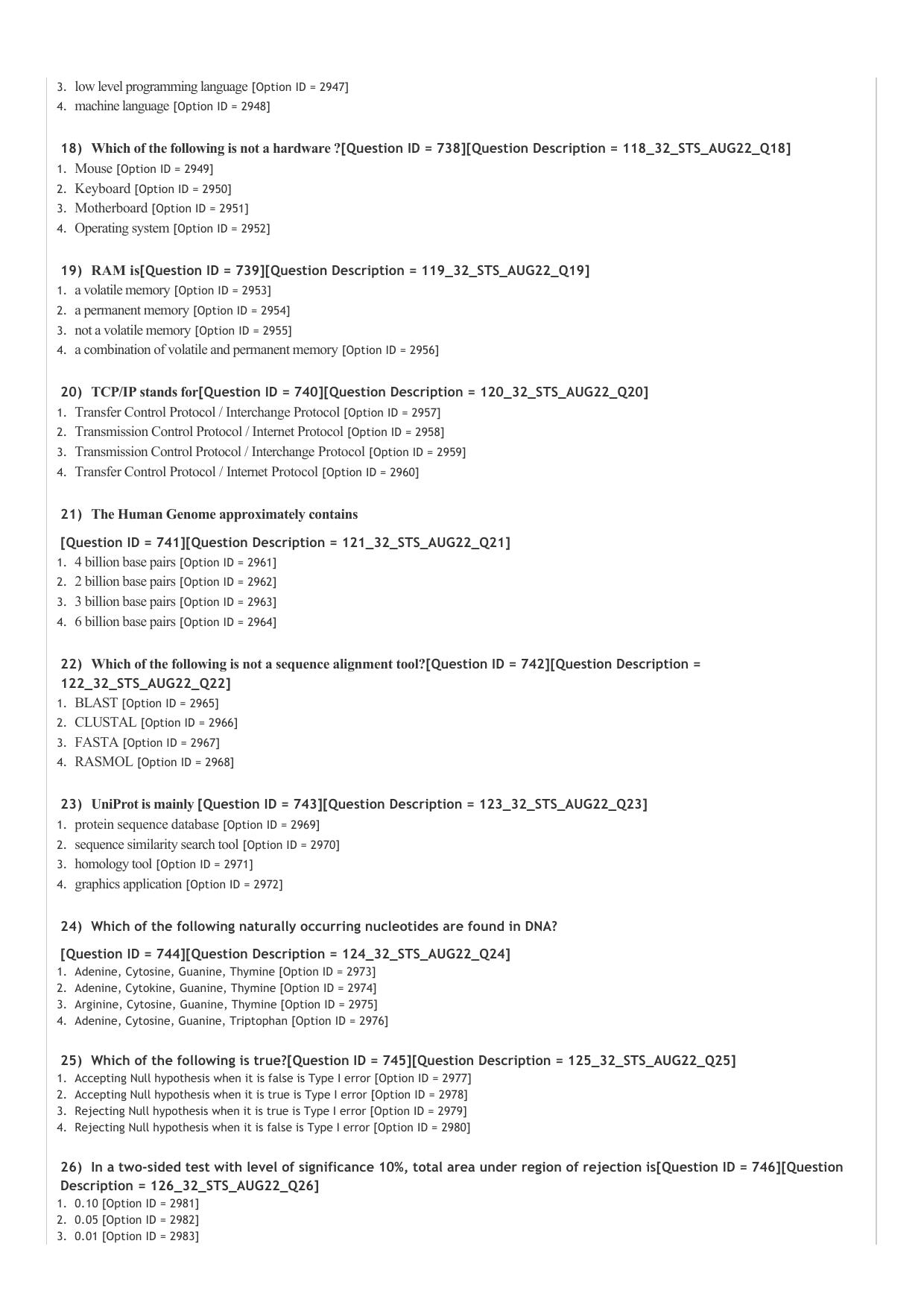 ICAR AIEEA PG 2022 STATISTICAL SCIENCES Question Paper - Page 3