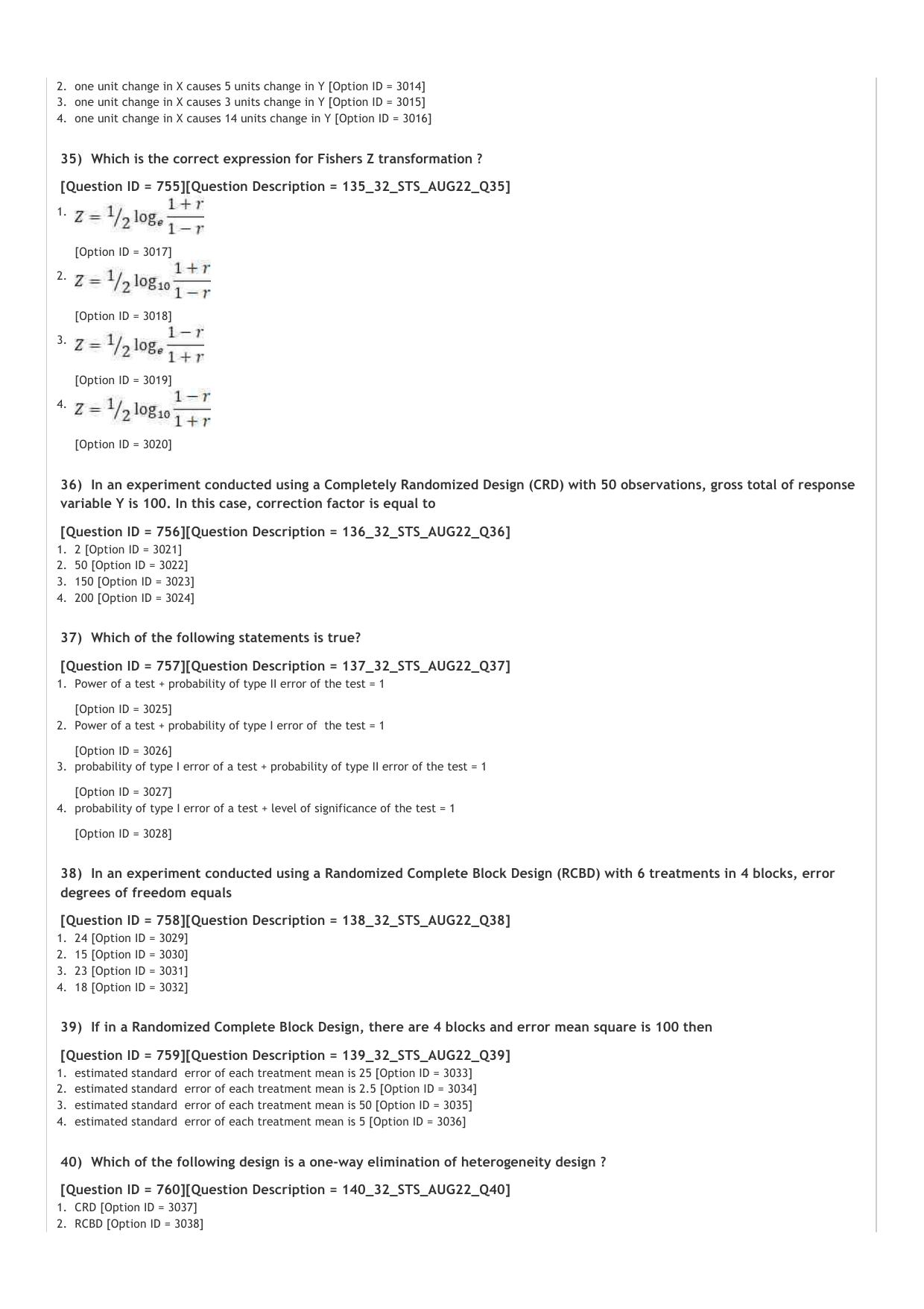 ICAR AIEEA PG 2022 STATISTICAL SCIENCES Question Paper - Page 5