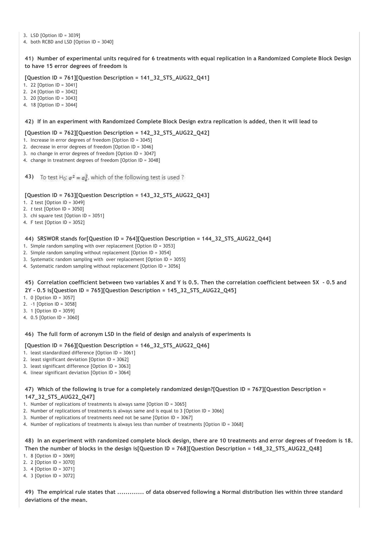 ICAR AIEEA PG 2022 STATISTICAL SCIENCES Question Paper - Page 6