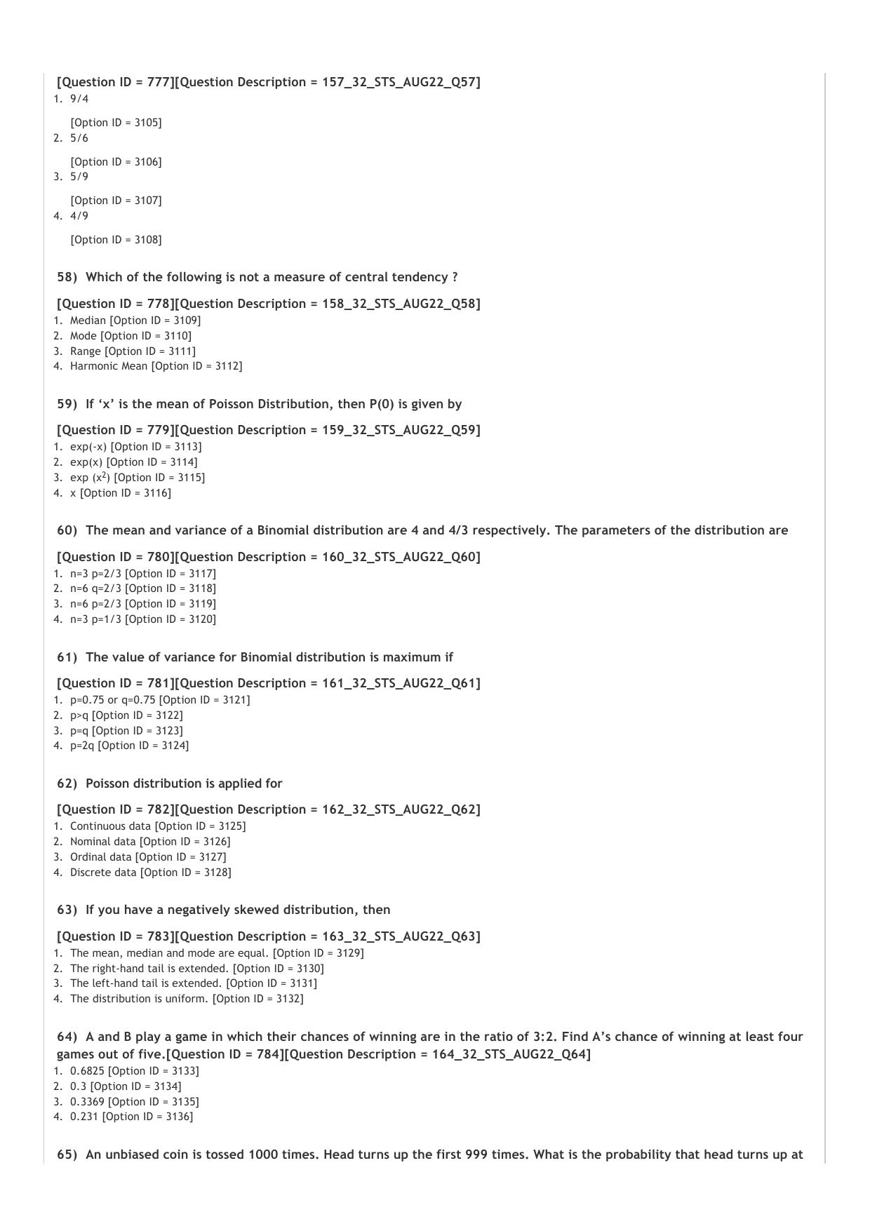 ICAR AIEEA PG 2022 STATISTICAL SCIENCES Question Paper - Page 8