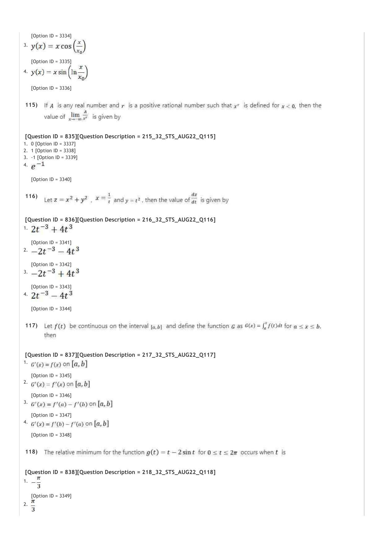 ICAR AIEEA PG 2022 STATISTICAL SCIENCES Question Paper - Page 20