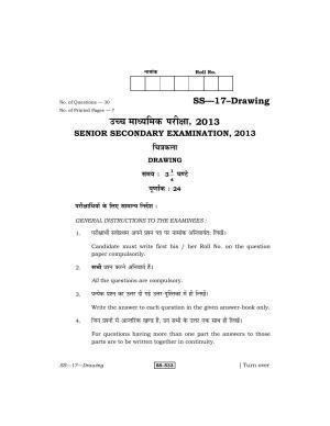 RBSE Class 12 Drawing 2013 Question Paper