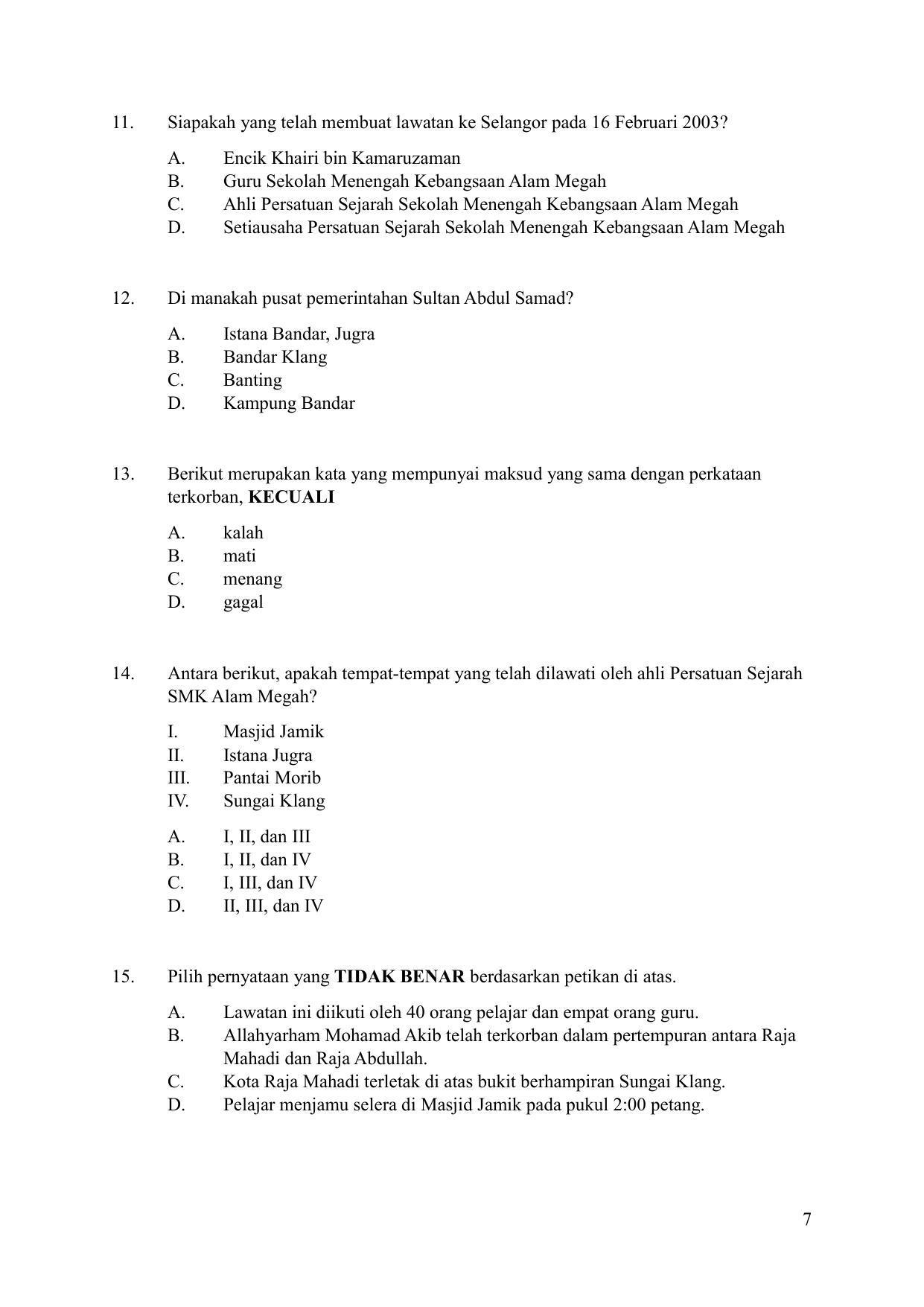 CBSE Class 10 Bahasa Melayu Sample Papers 2023 - Page 7