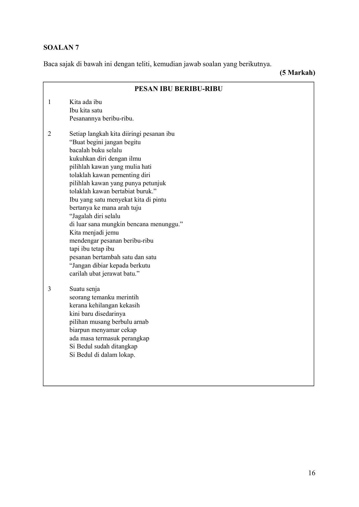 CBSE Class 10 Bahasa Melayu Sample Papers 2023 - Page 16