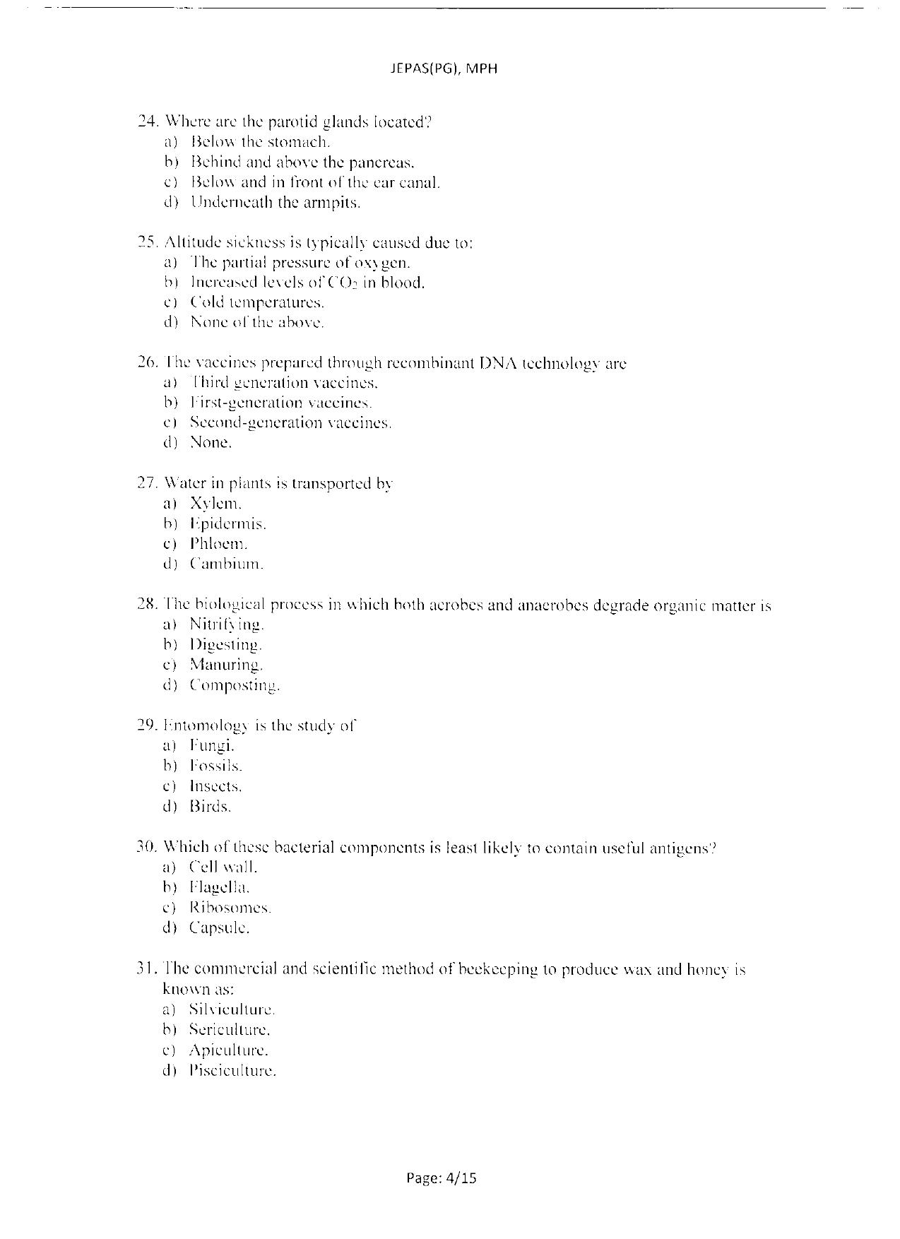 WBJEEB JEMAS (PG) 2021 MPH Question Paper - Page 6