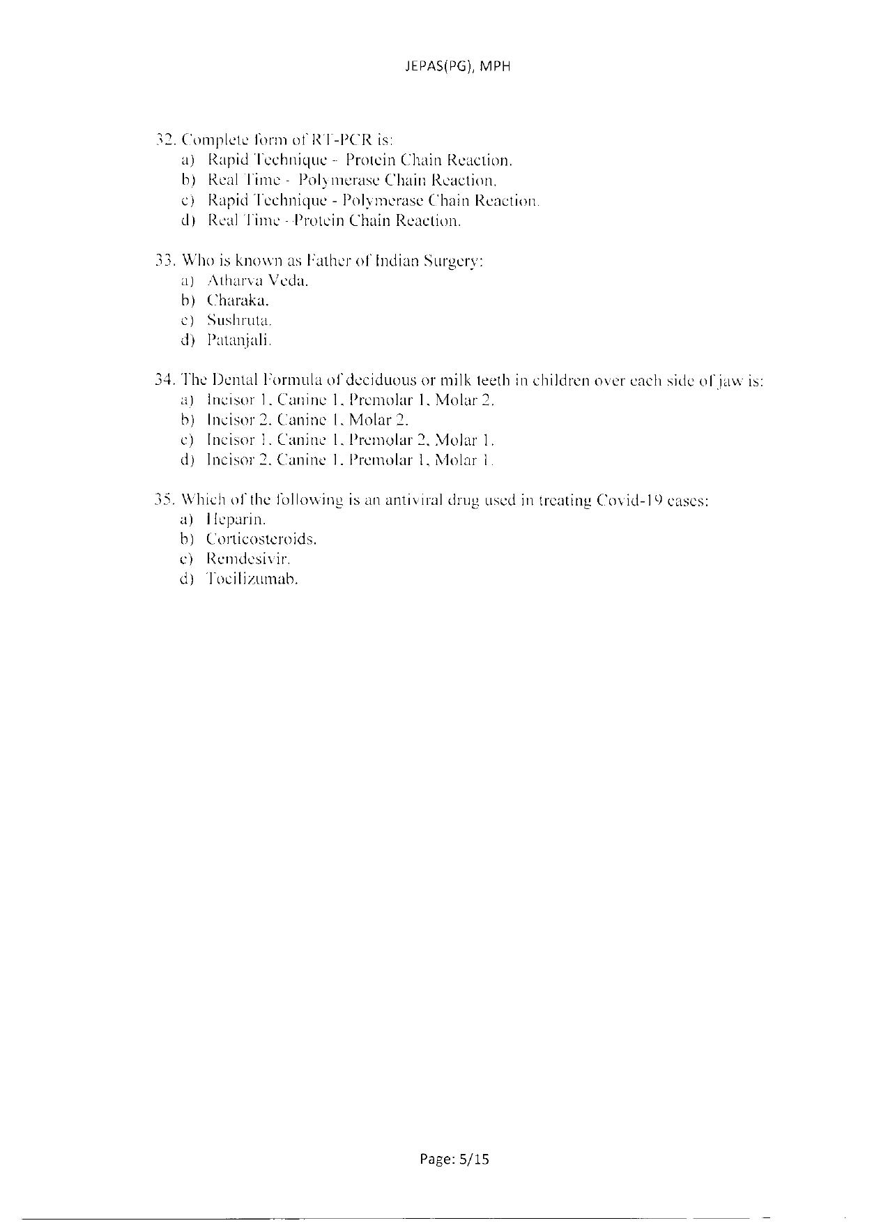 WBJEEB JEMAS (PG) 2021 MPH Question Paper - Page 7
