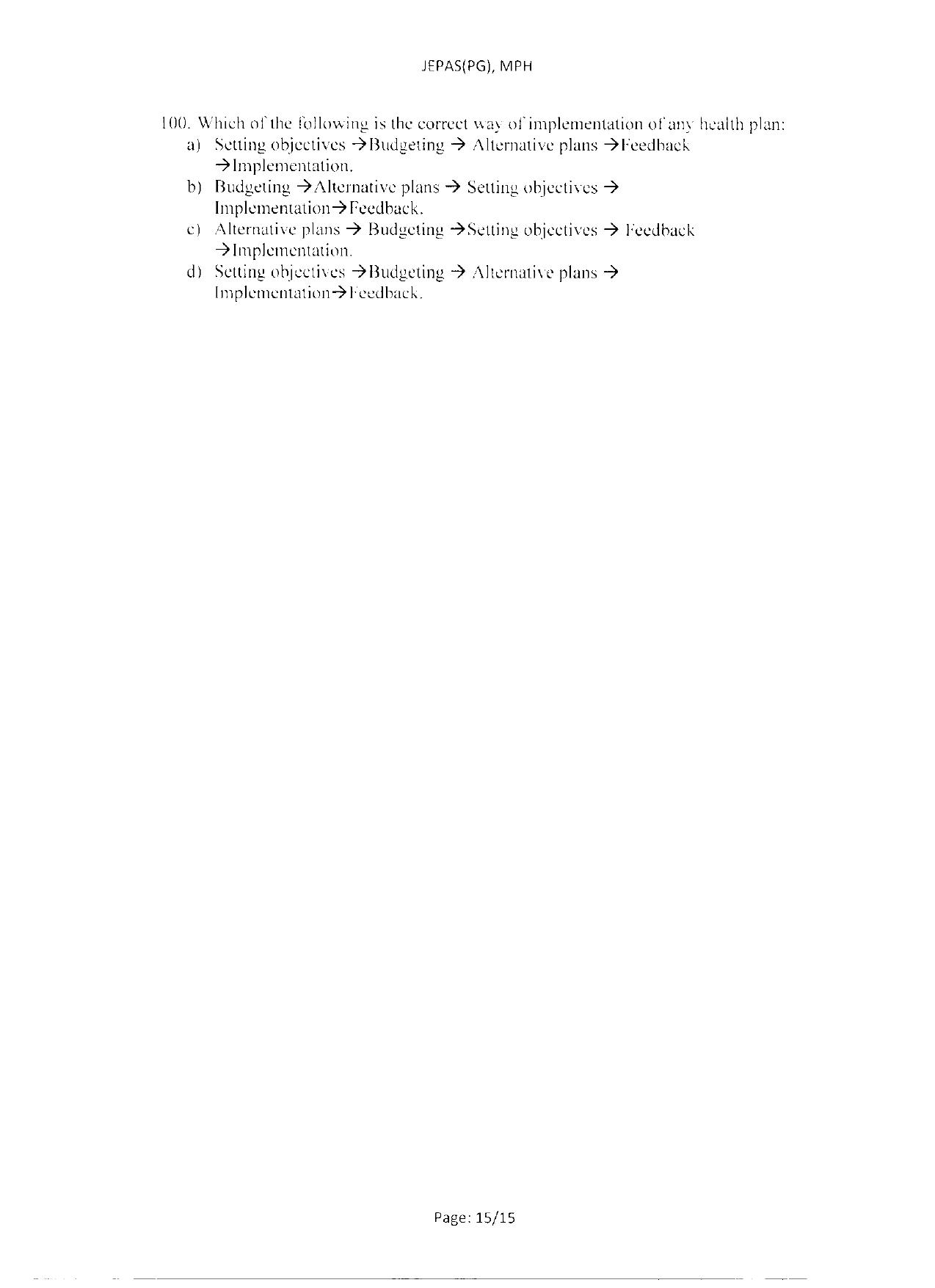 WBJEEB JEMAS (PG) 2021 MPH Question Paper - Page 17