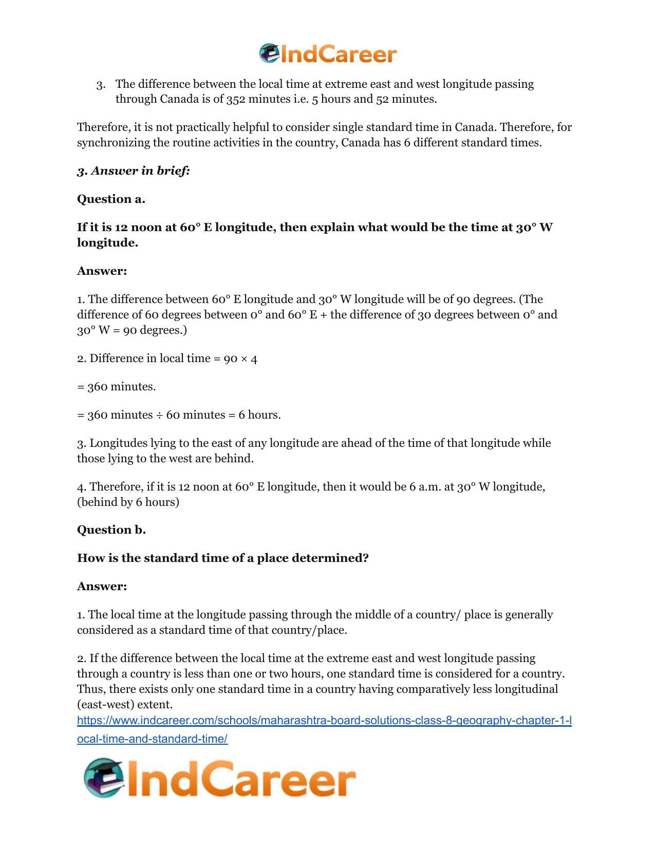 Maharashtra Board Solutions Class 8-Geography: Chapter 1- Local Time and Standard Time - Page 5