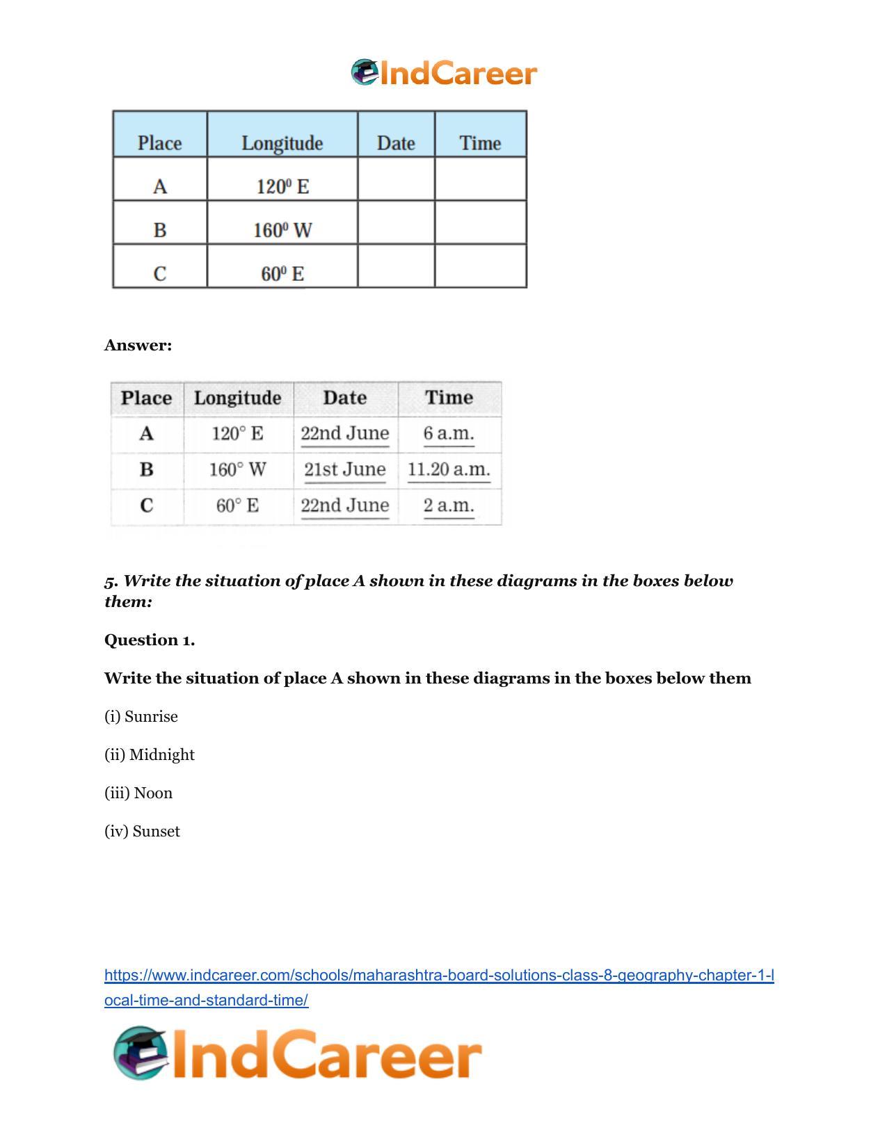 Maharashtra Board Solutions Class 8-Geography: Chapter 1- Local Time and Standard Time - Page 7