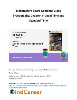 Maharashtra Board Solutions Class 8-Geography: Chapter 1- Local Time and Standard Time