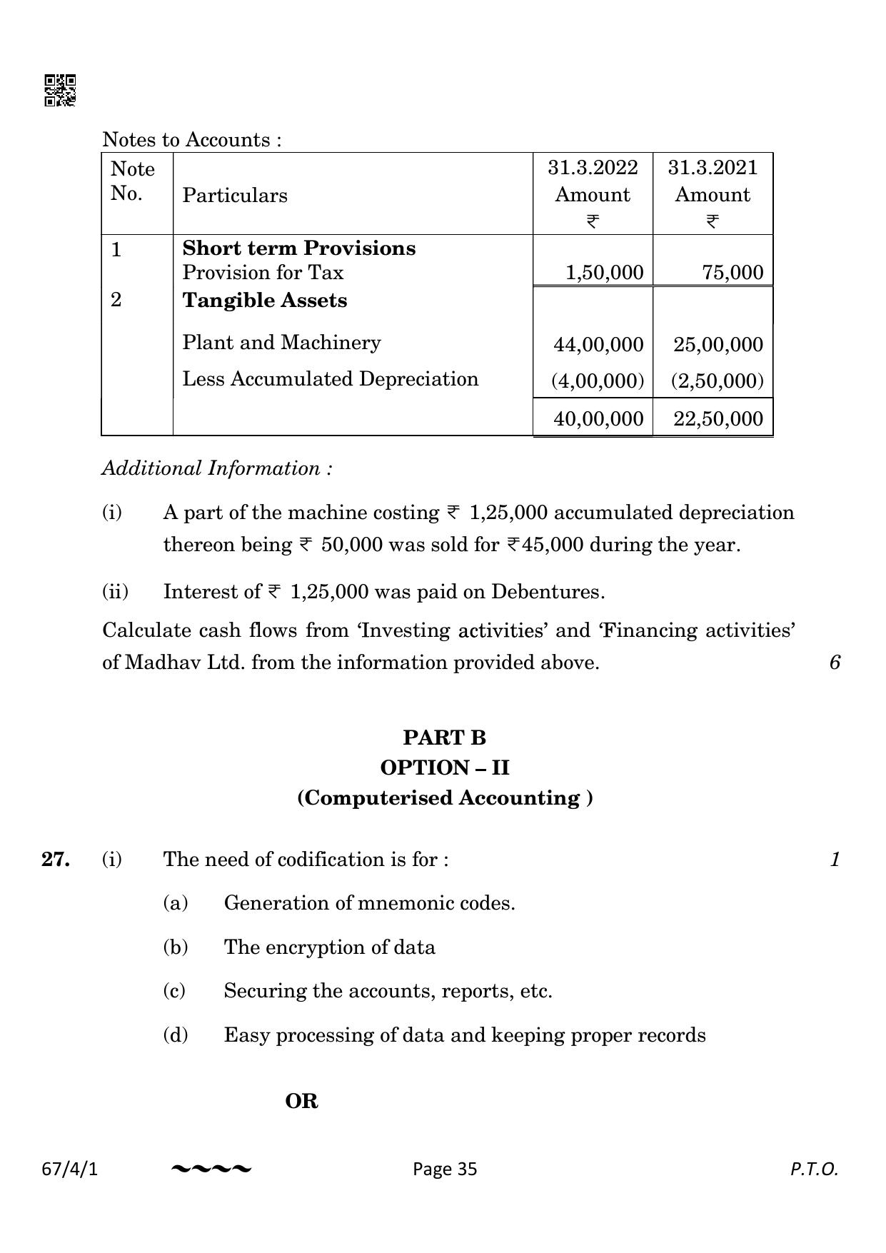 CBSE Class 12 67-4-1 Accountancy 2023 Question Paper - Page 35
