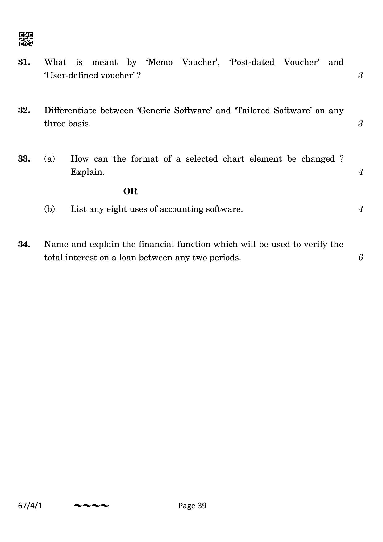 CBSE Class 12 67-4-1 Accountancy 2023 Question Paper - Page 39