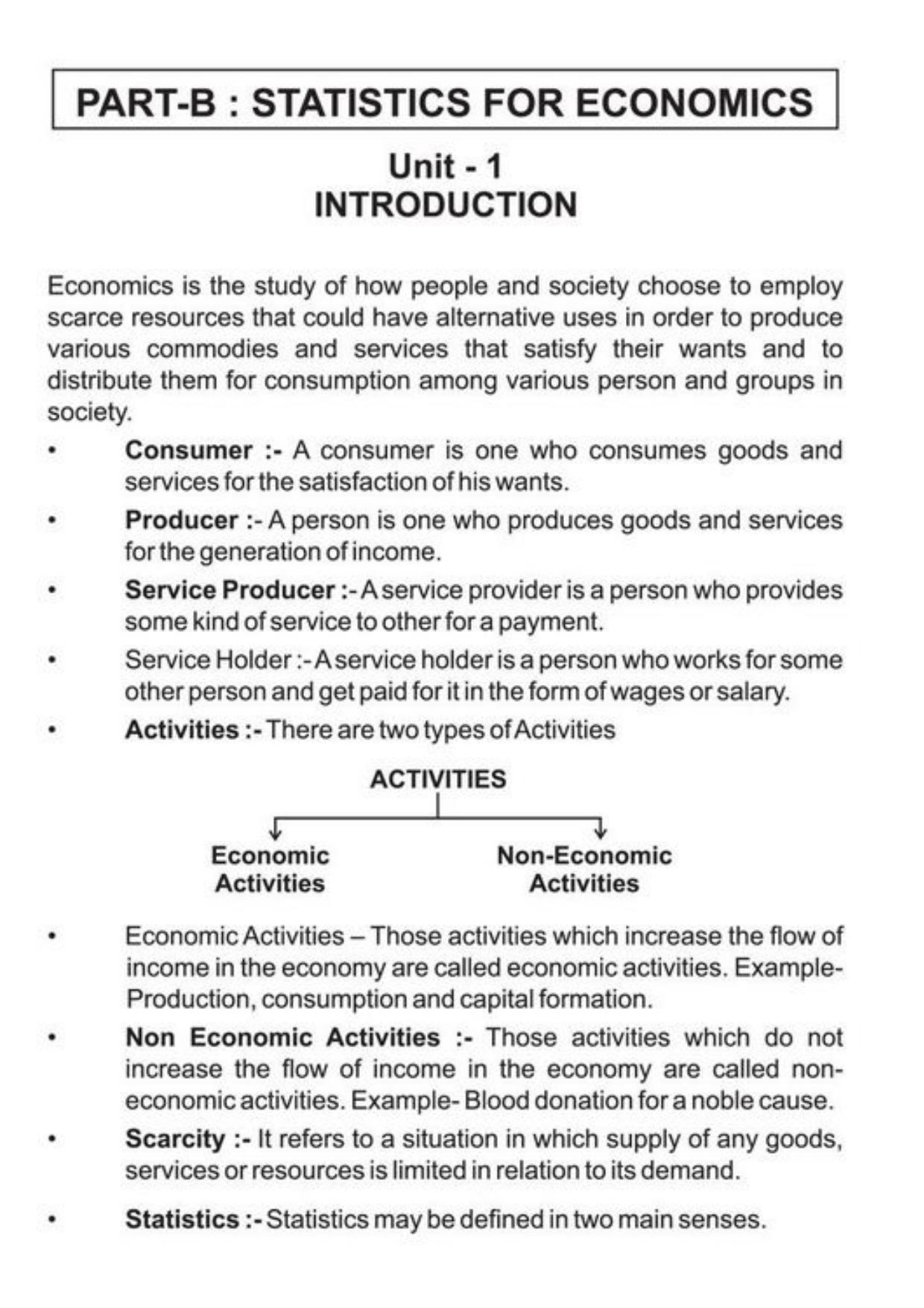 Class 11 Notes, Question & Practice Paper - Economics (Topic 1(B) : Statistics for Economics) - Page 2