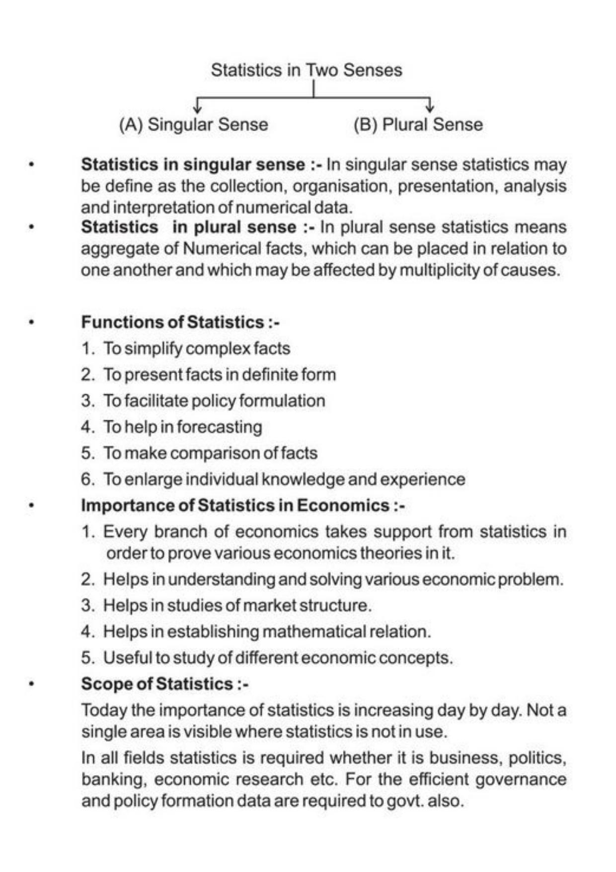Class 11 Notes, Question & Practice Paper - Economics (Topic 1(B) : Statistics for Economics) - Page 3