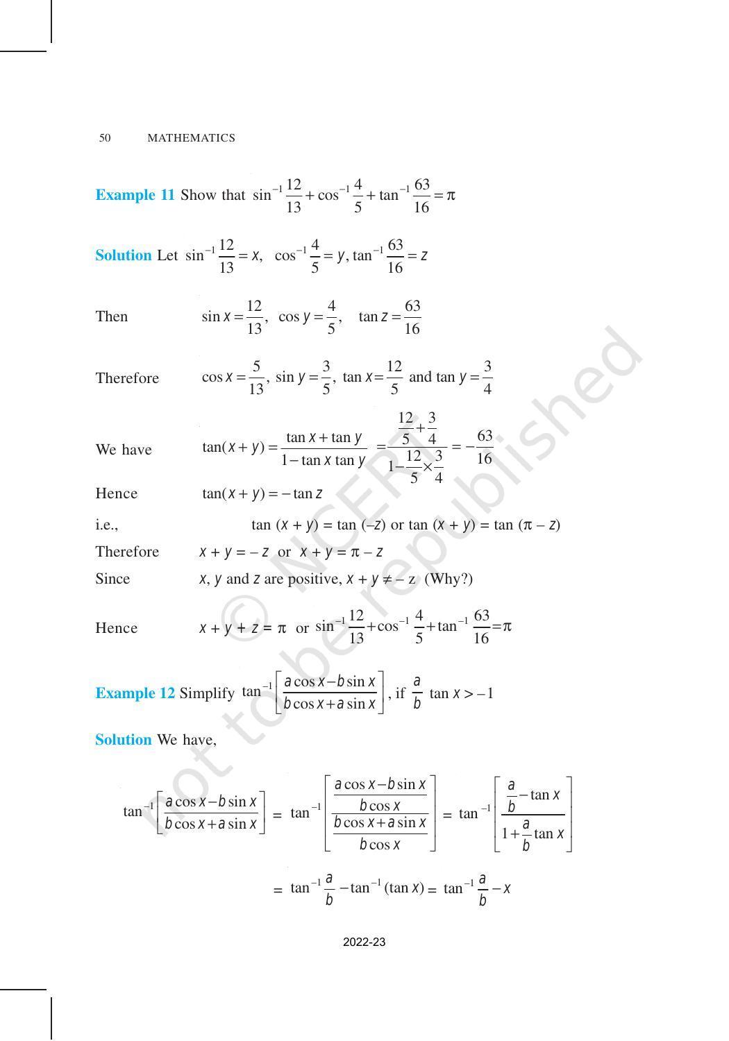 NCERT Book for Class 12 Maths Chapter 2 Inverse Trigonometric Functions - Page 18