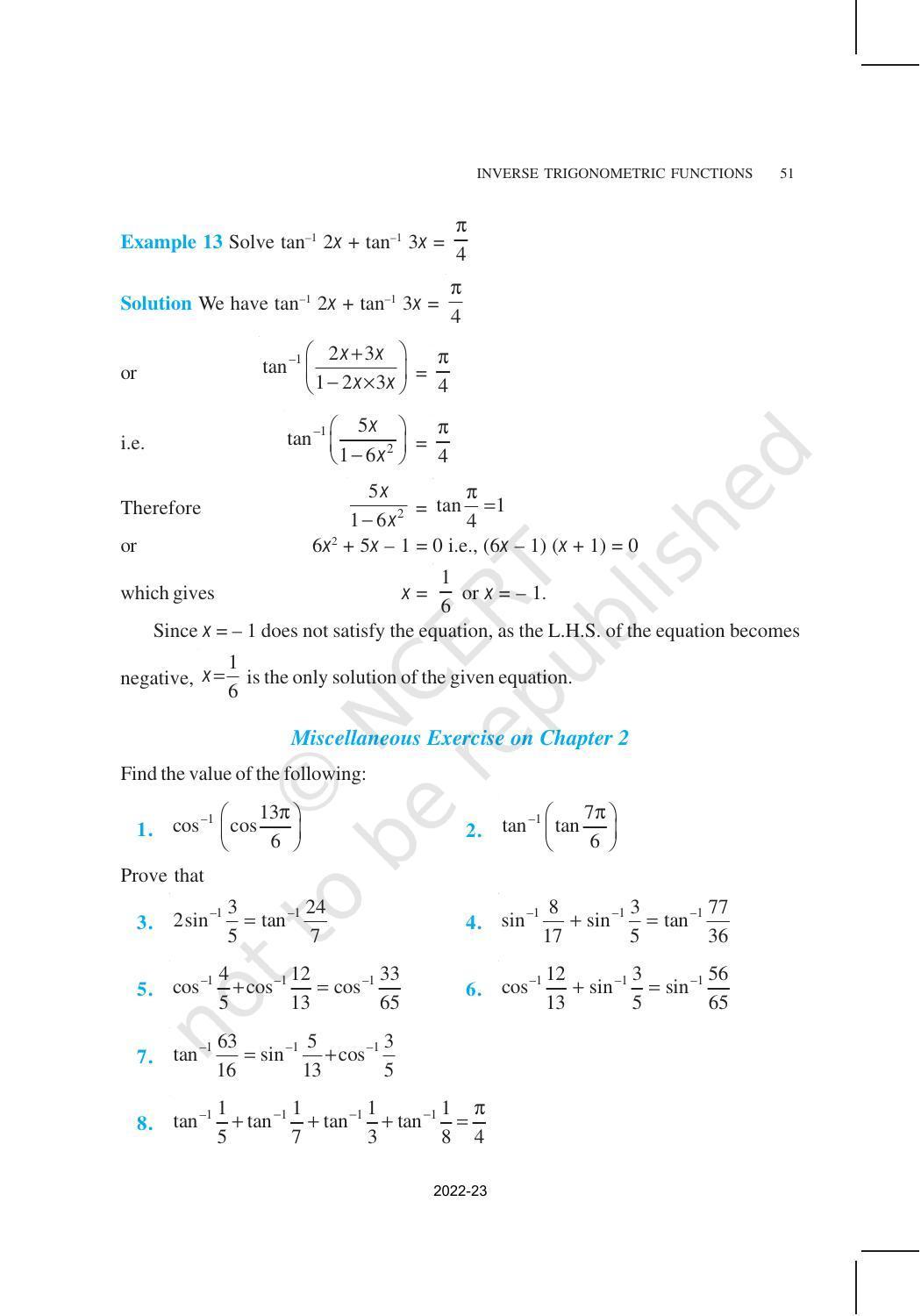 NCERT Book for Class 12 Maths Chapter 2 Inverse Trigonometric Functions - Page 19