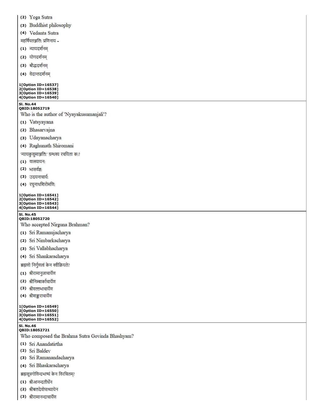 CUET (PG) 2022: PGQP-67 Hindu Studies (06-09-2022) Question Paper - Page 16