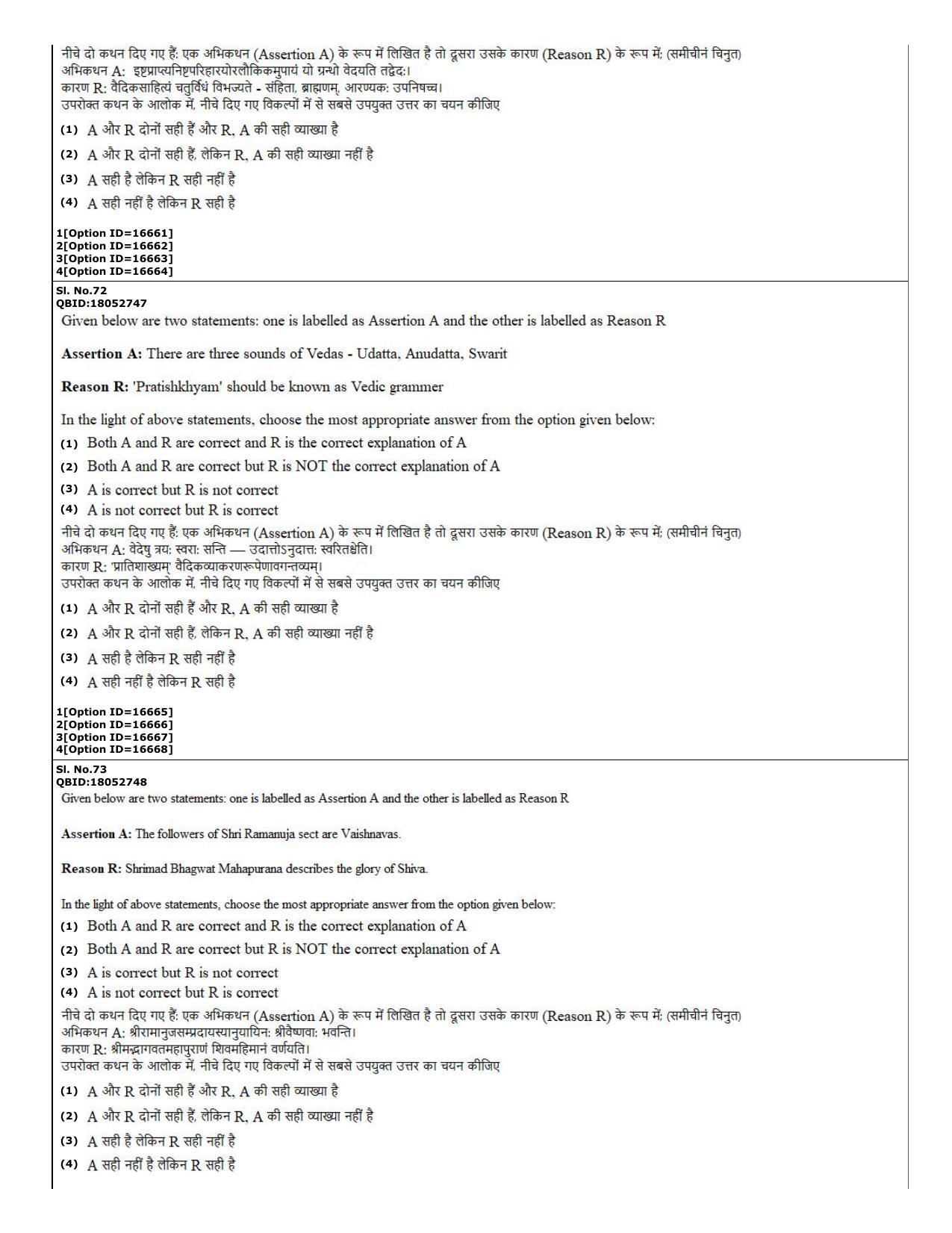 CUET (PG) 2022: PGQP-67 Hindu Studies (06-09-2022) Question Paper - Page 24