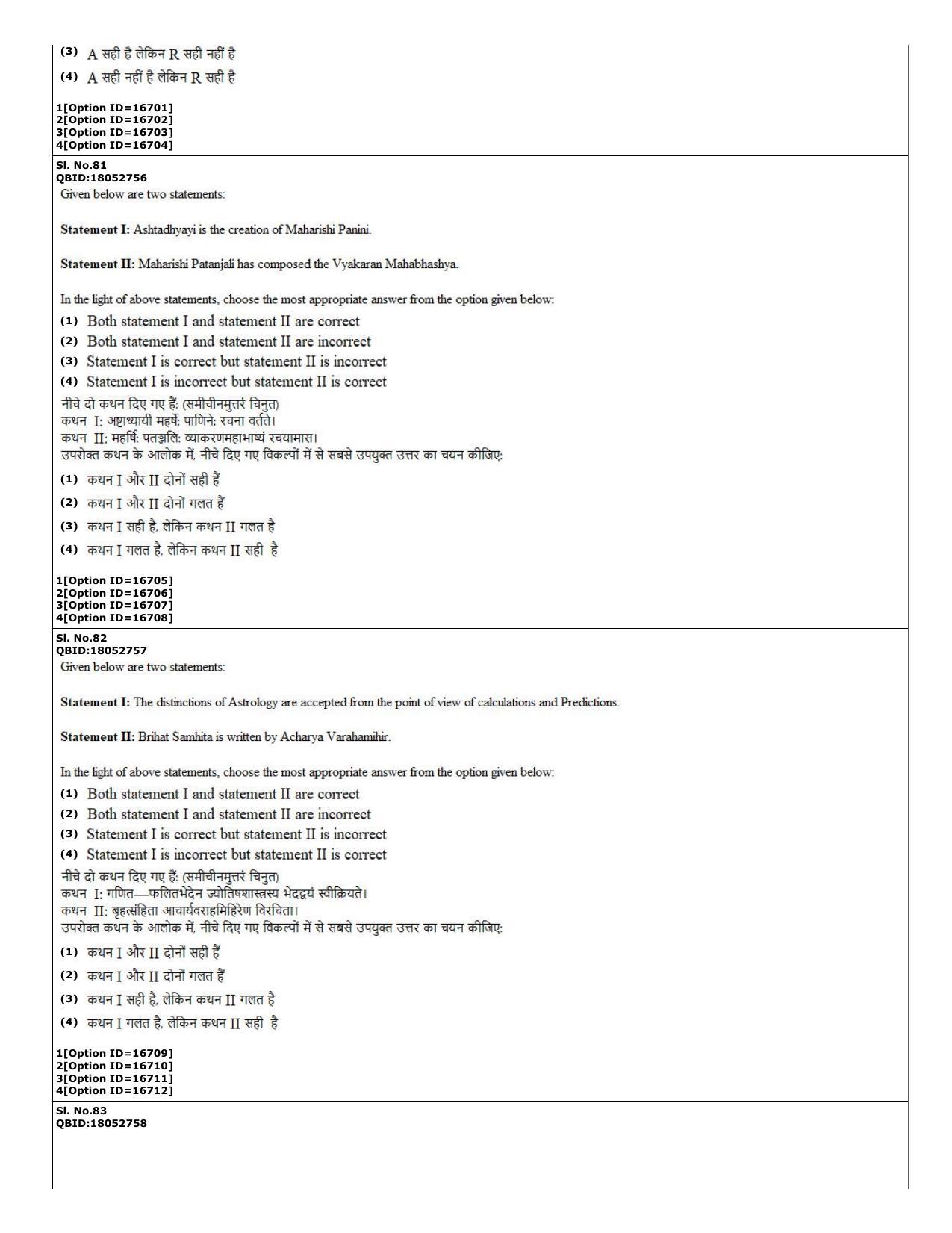 CUET (PG) 2022: PGQP-67 Hindu Studies (06-09-2022) Question Paper - Page 28