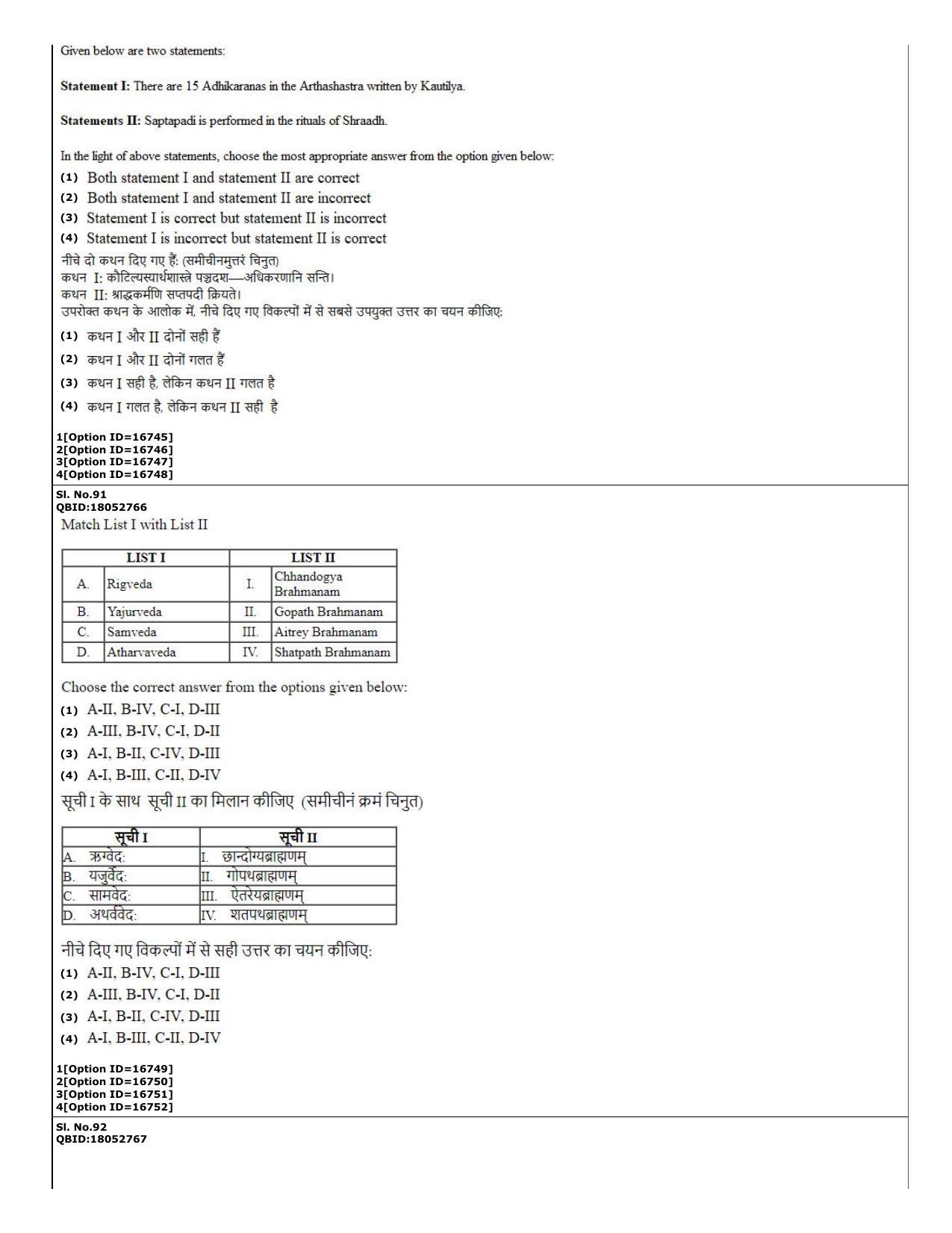 CUET (PG) 2022: PGQP-67 Hindu Studies (06-09-2022) Question Paper - Page 32