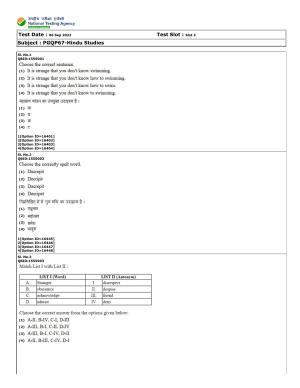 CUET (PG) 2022: PGQP-67 Hindu Studies (06-09-2022) Question Paper