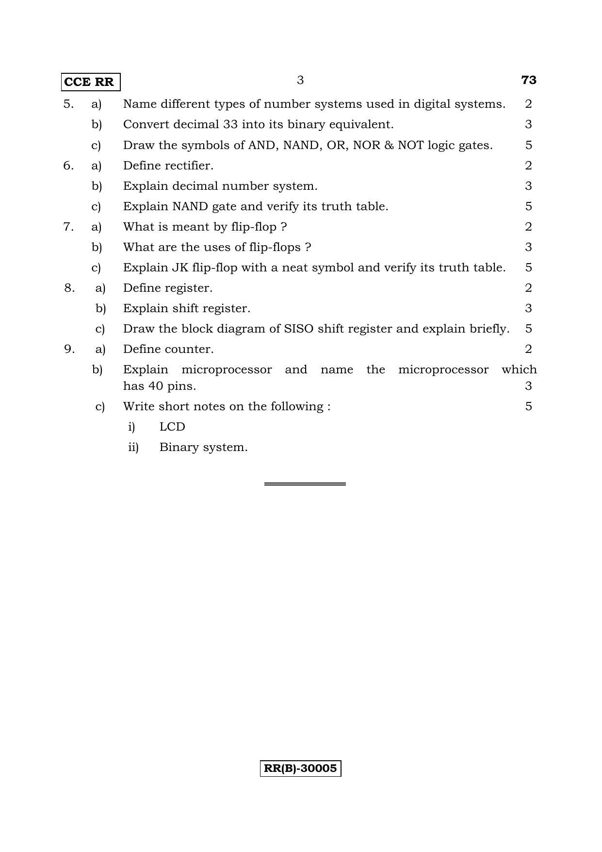 Karnataka SSLC ELEMENTS OF ELECTRONICS ENGINEERING -  (73 (RR) (Revised Un-Revised)_j5) (Supplementary) June 2018 Question Paper - Page 3