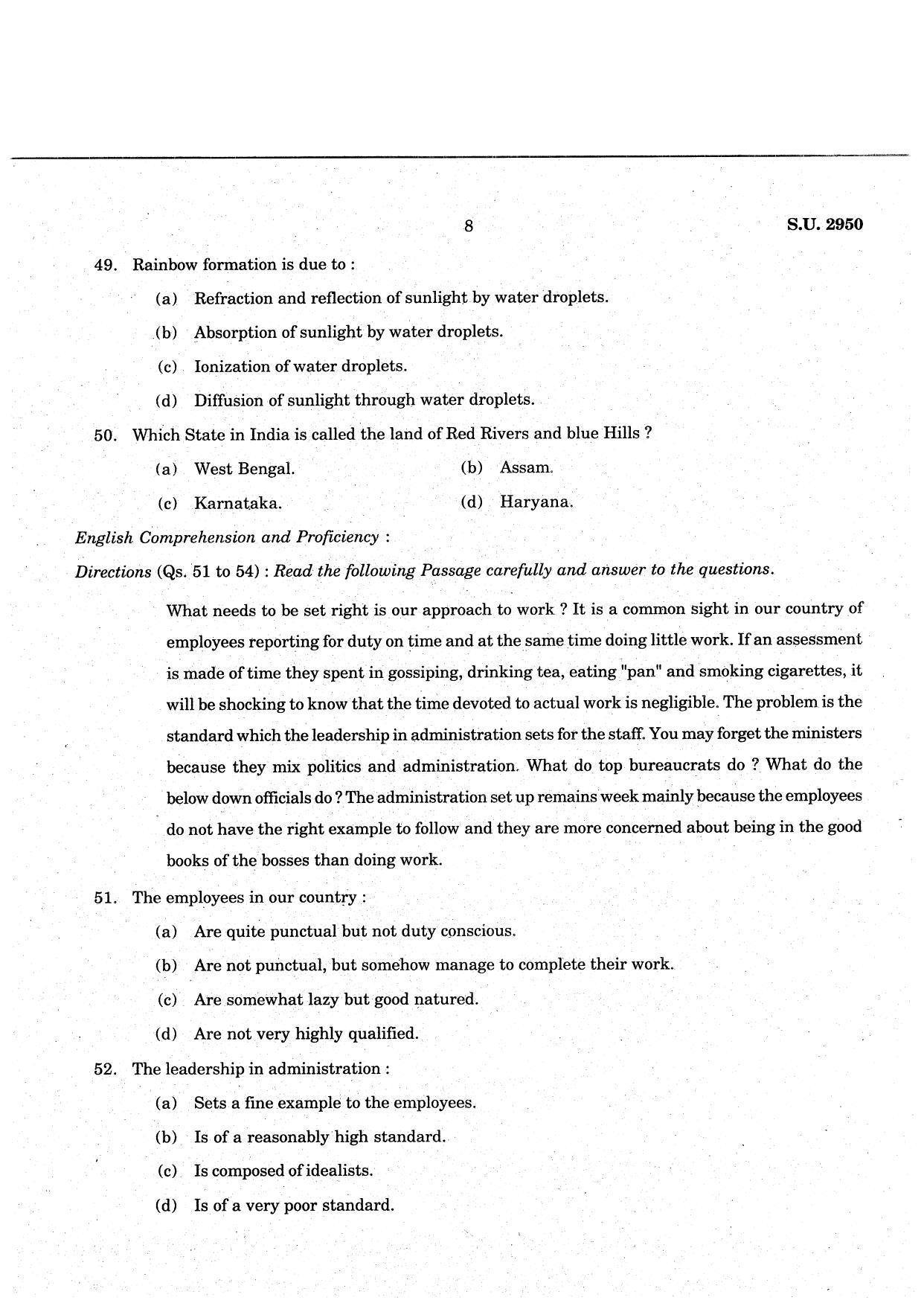 SSUS Entrance Exam MSW 2021 Question Paper - Page 8