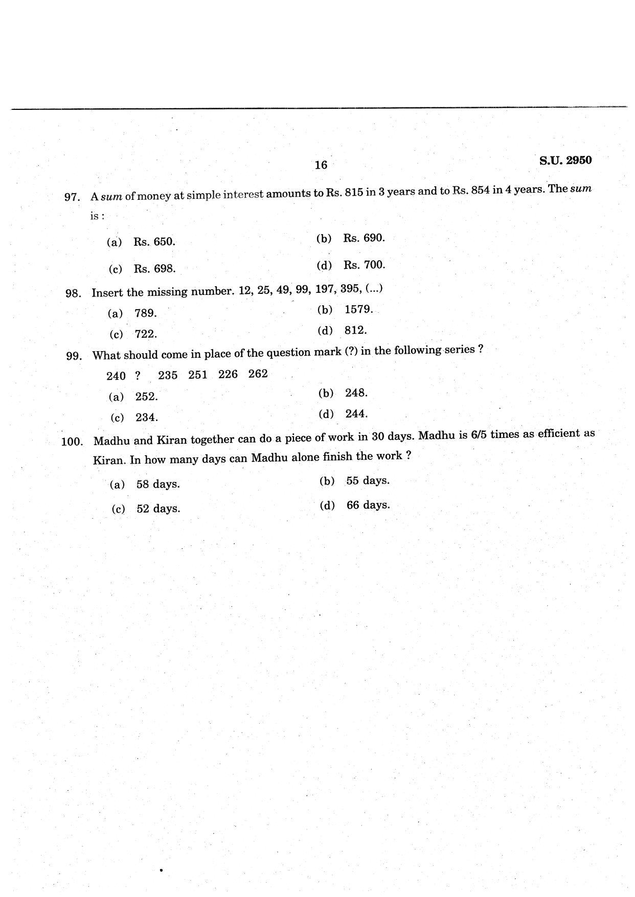 SSUS Entrance Exam MSW 2021 Question Paper - Page 16
