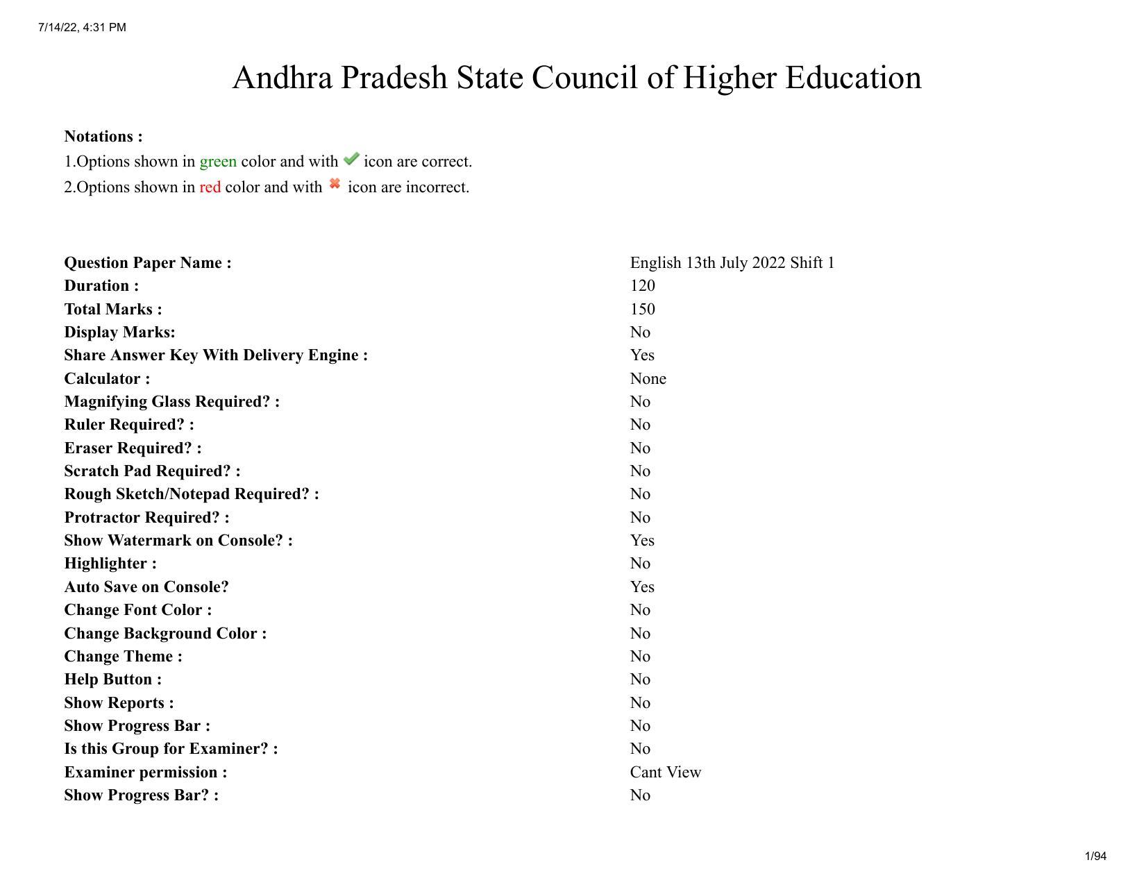 AP EDCET 2022 English Question Paper Shift 1 - Page 1
