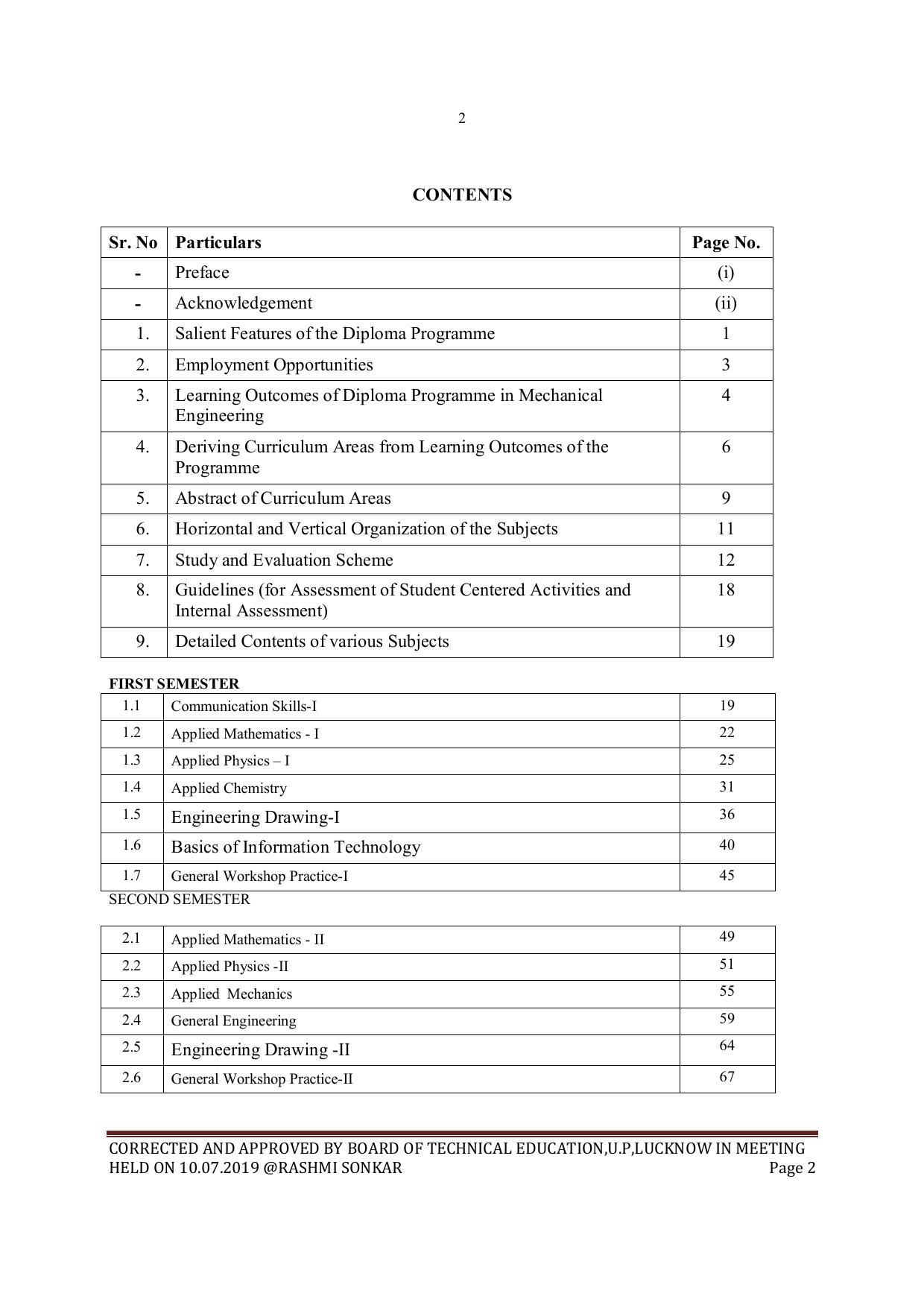 EFFECTIVE FROM JULY 2019-20 - SIX SEMESTER DIPLOMA COURSE IN MECHANICAL ENGINEERING - Page 2