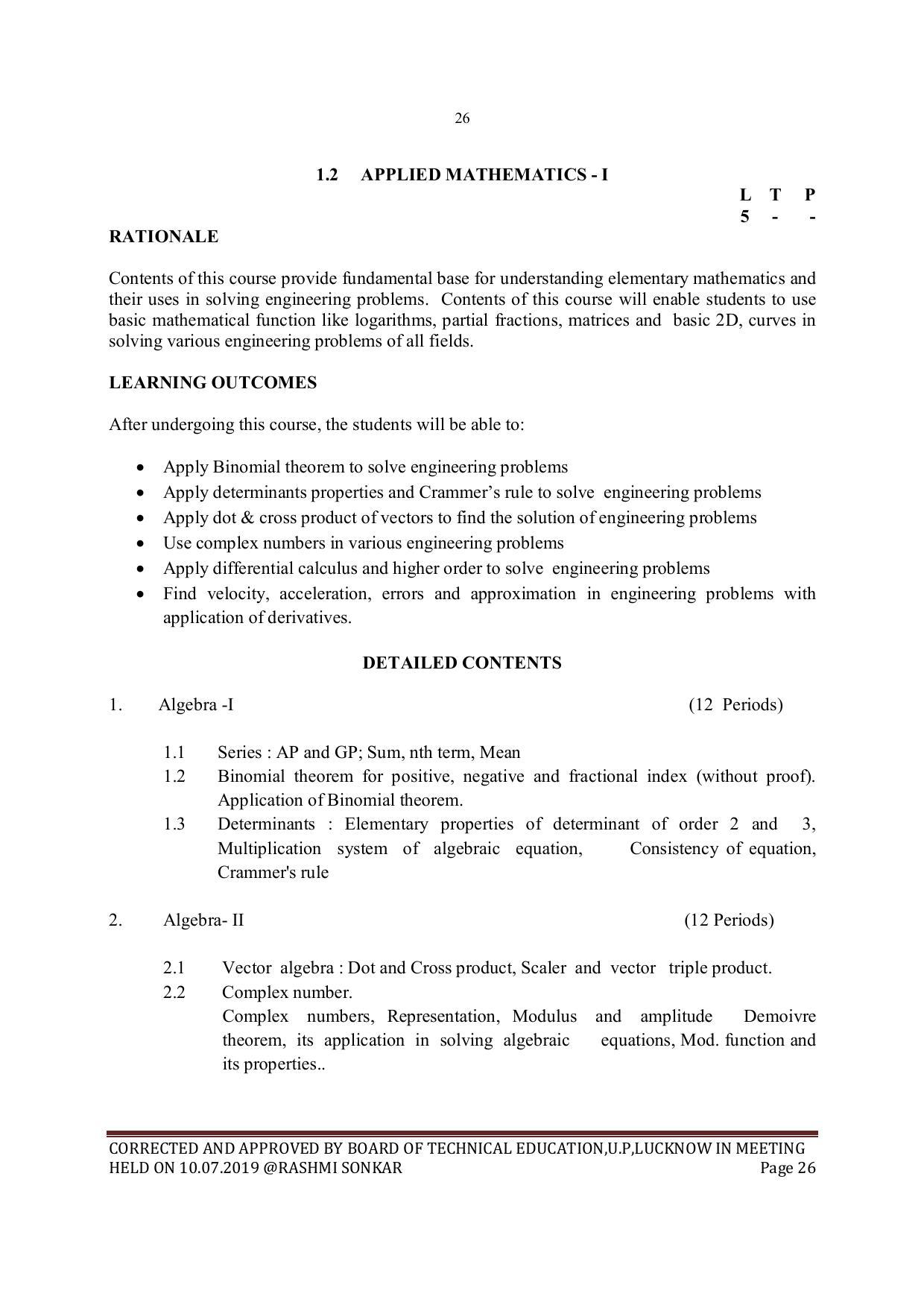 EFFECTIVE FROM JULY 2019-20 - SIX SEMESTER DIPLOMA COURSE IN MECHANICAL ENGINEERING - Page 26