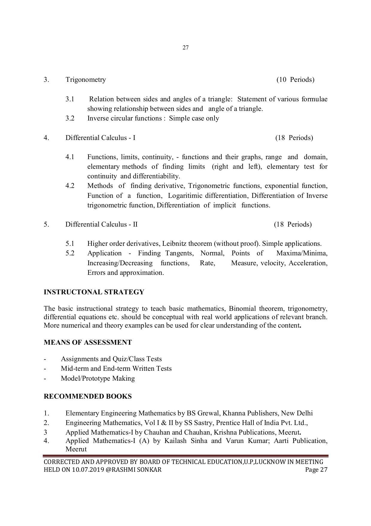 EFFECTIVE FROM JULY 2019-20 - SIX SEMESTER DIPLOMA COURSE IN MECHANICAL ENGINEERING - Page 27