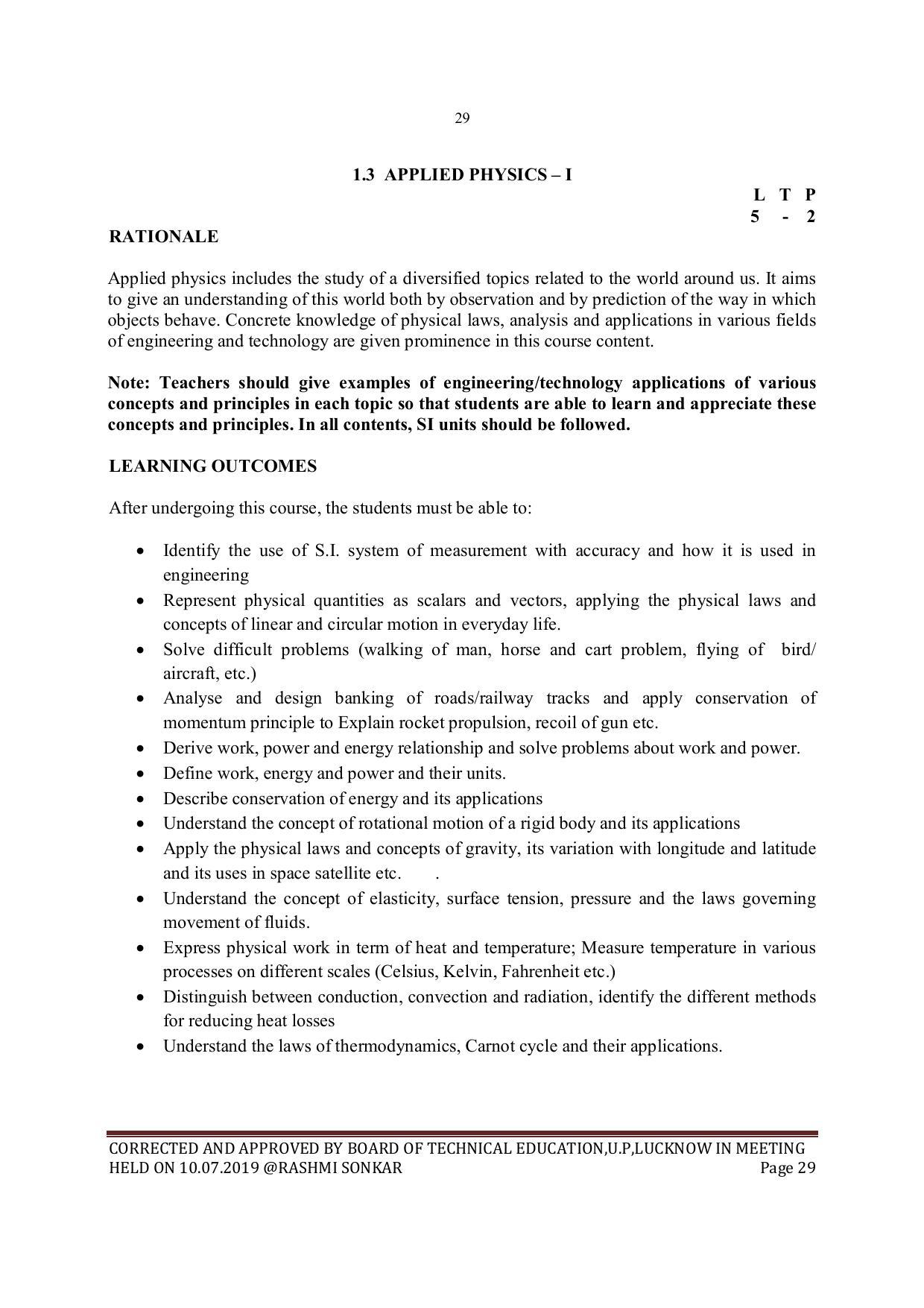 EFFECTIVE FROM JULY 2019-20 - SIX SEMESTER DIPLOMA COURSE IN MECHANICAL ENGINEERING - Page 29