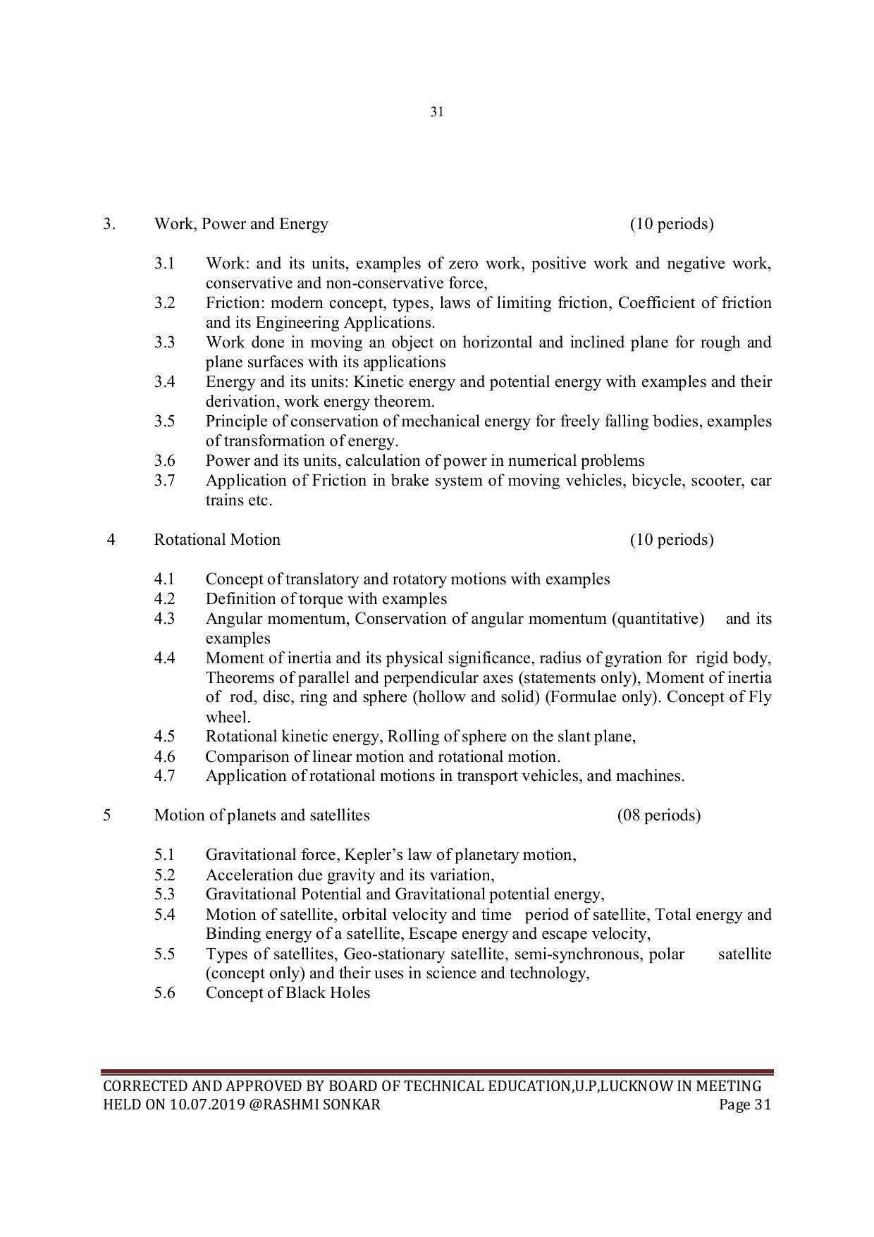 EFFECTIVE FROM JULY 2019-20 - SIX SEMESTER DIPLOMA COURSE IN MECHANICAL ENGINEERING - Page 31
