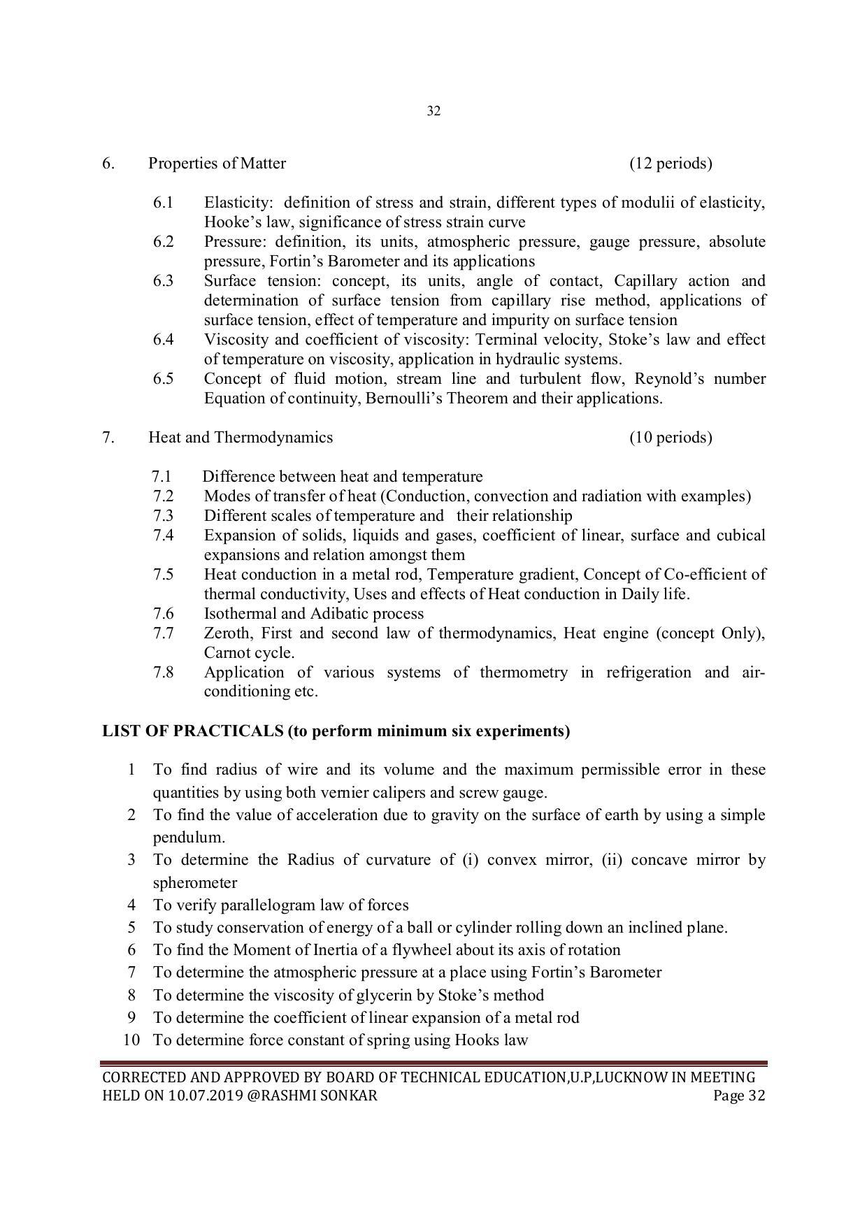 EFFECTIVE FROM JULY 2019-20 - SIX SEMESTER DIPLOMA COURSE IN MECHANICAL ENGINEERING - Page 32