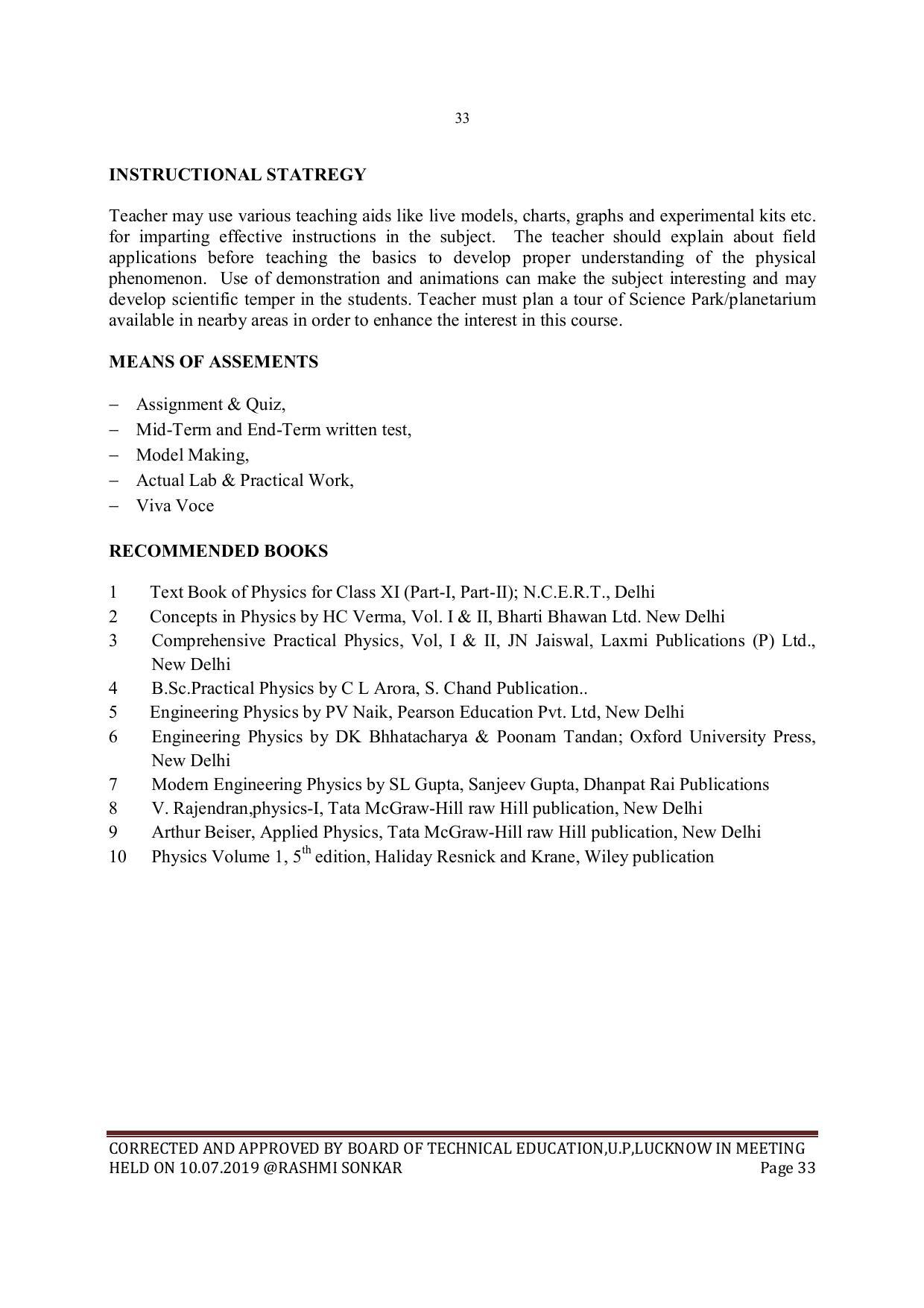 EFFECTIVE FROM JULY 2019-20 - SIX SEMESTER DIPLOMA COURSE IN MECHANICAL ENGINEERING - Page 33